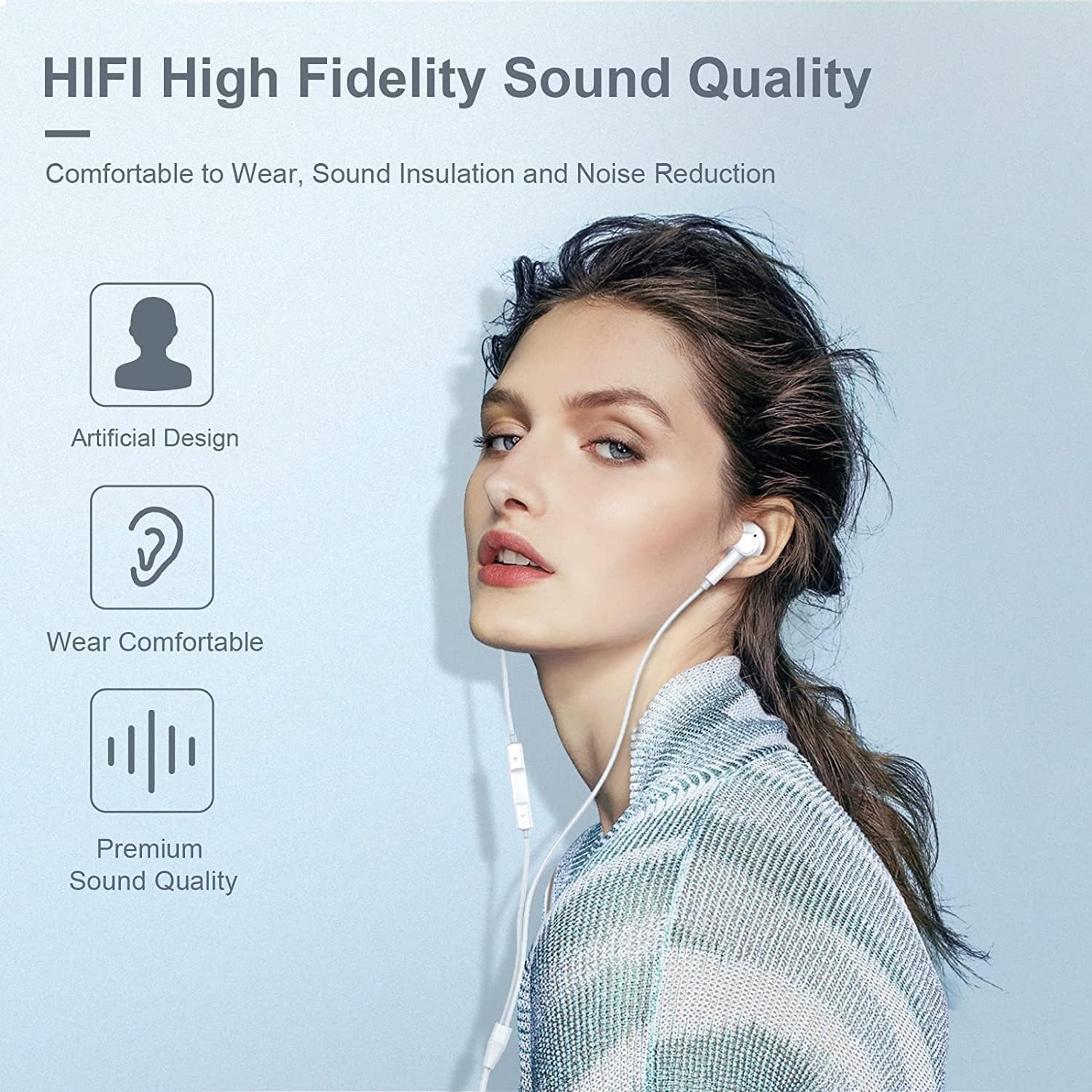 Auriculares con cable, auriculares con micrófono integrado y control de volumen, control remoto de música, llamadas telefónicas, auriculares con