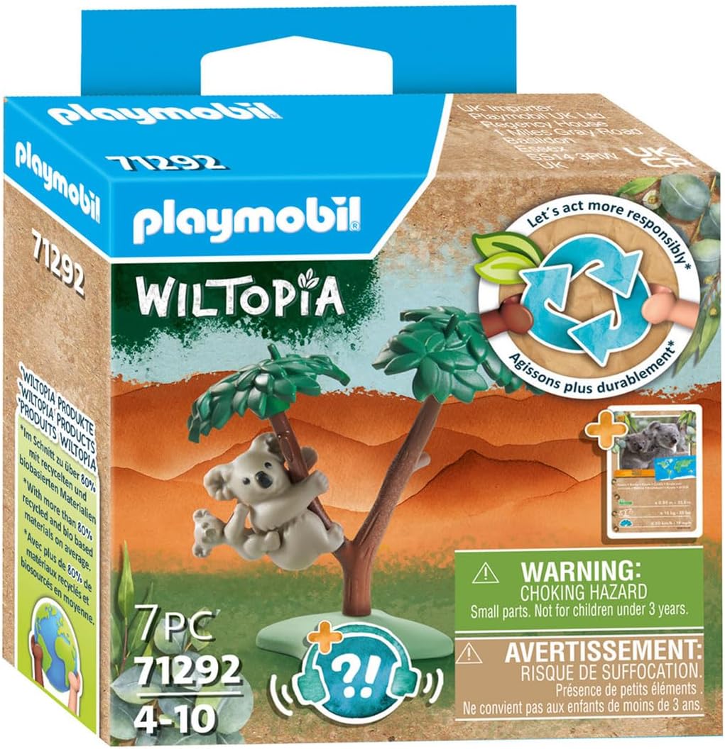 Playmobil 71292 Wiltopia Koala con bebé, juguetes educativos, para los pequeños y grandes exploradores, divertido juego de roles imaginativo, juegos