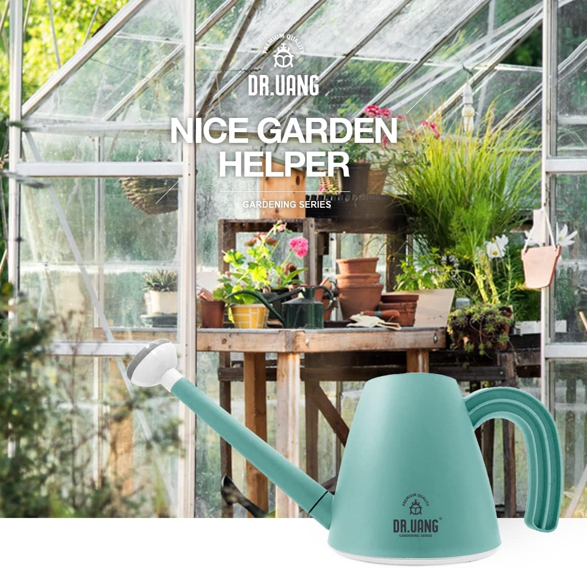 Regadera, regadera de interior y exterior para plantas de interior, boquilla larga con cabezal rociador de ducha desmontable, lata de agua para