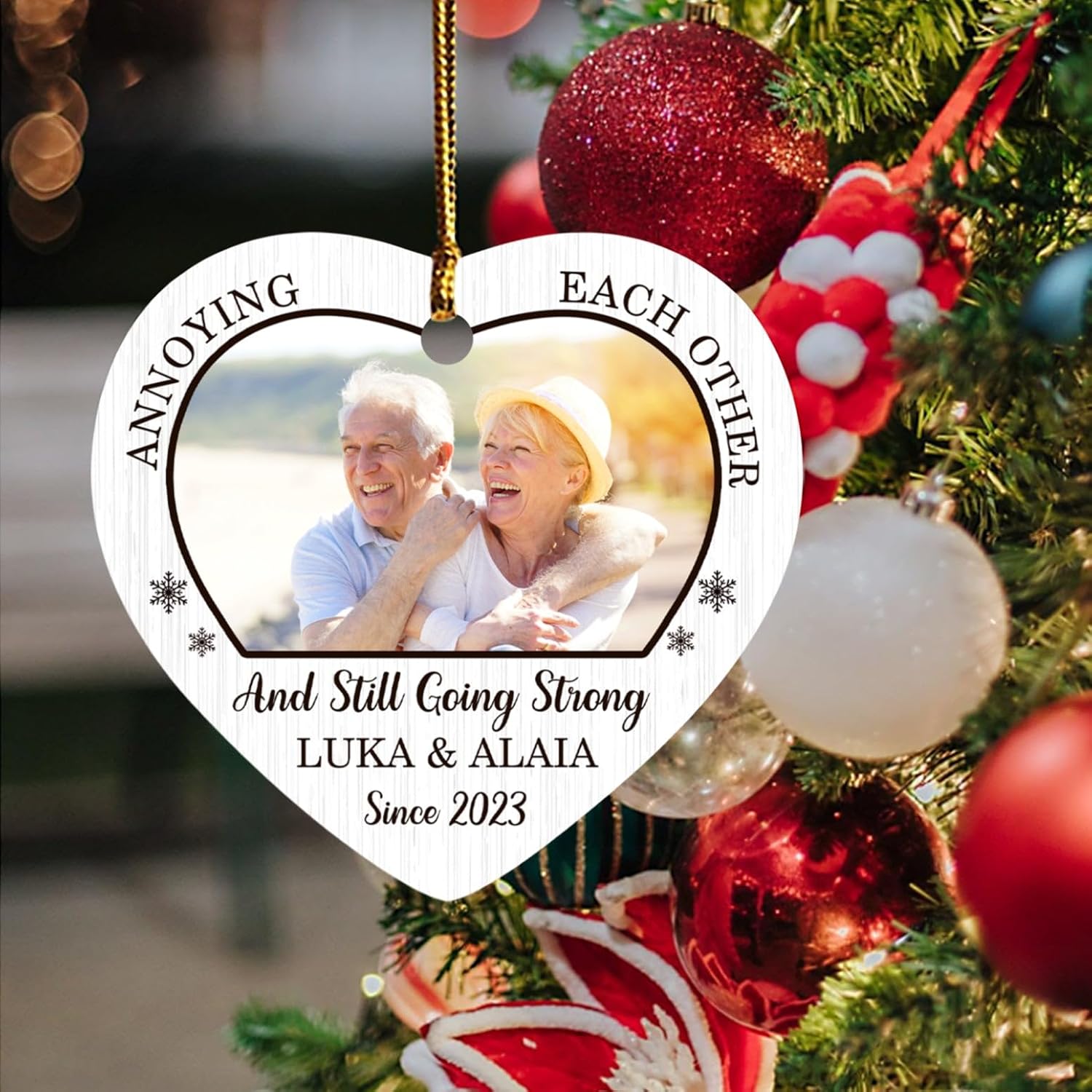 Adorno de Navidad personalizado, foto personalizada y nombre para Navidad, regalo para miembros de la familia, pareja, regalo de recuerdo para papá,