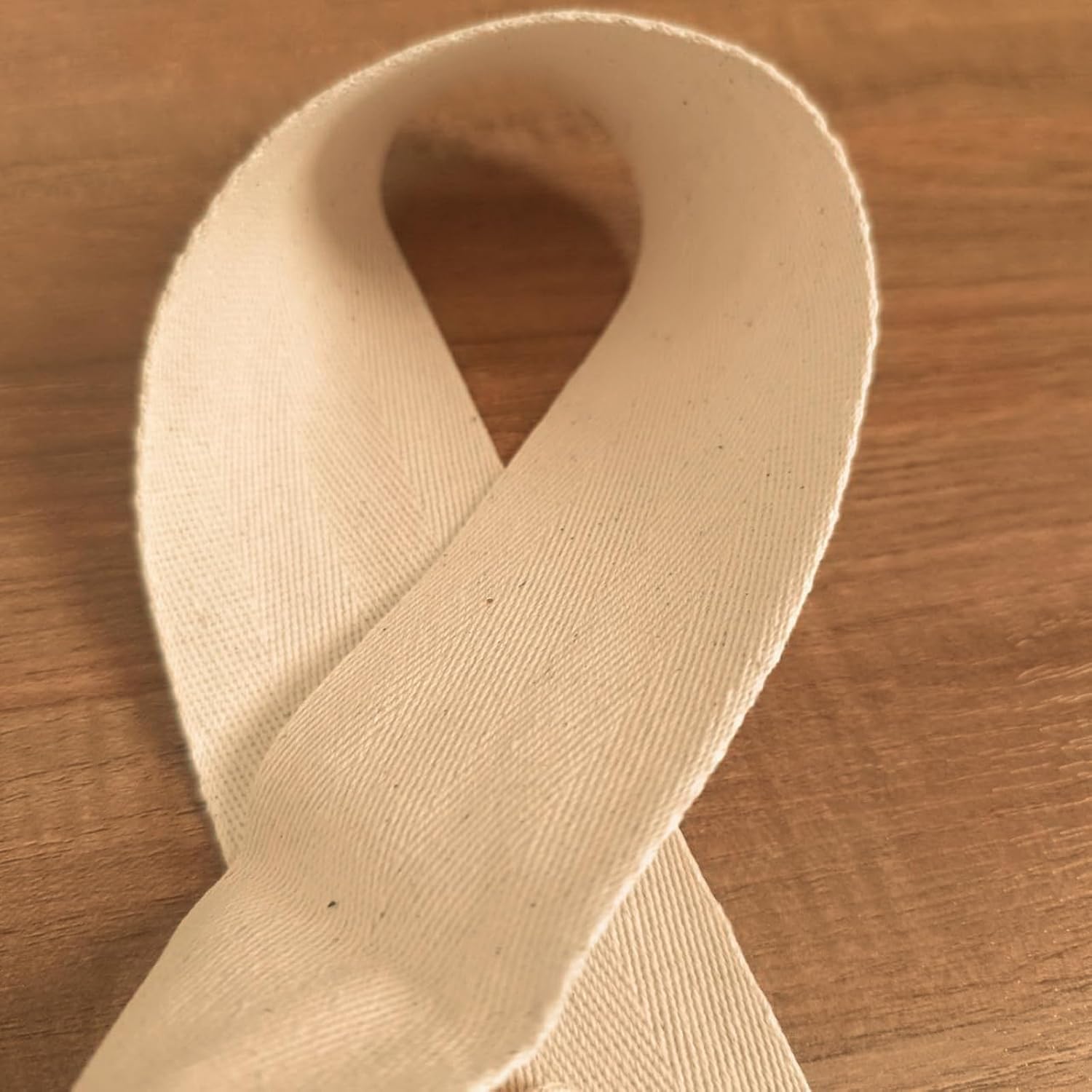 Cinta de sarga de algodón de 2 pulgadas x 5 yardas, cinta de espiga de espiga de color beige natural, cinta, encuadernación ideal para correa,