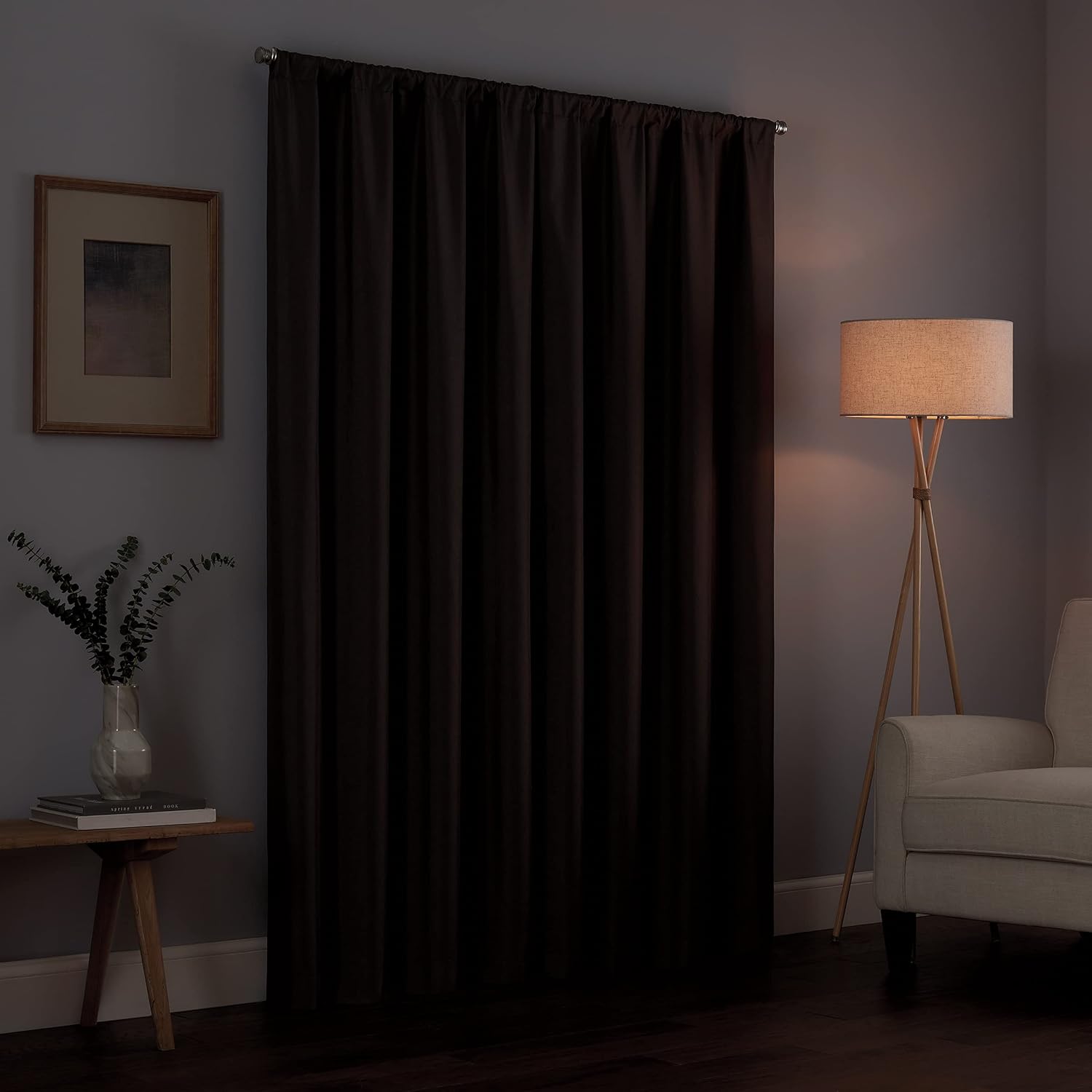 Eclipse Kendall – Cortinas térmicas blackout modernas con pasabarras para cortinero, para ventana de dormitorio o sala (1 panel), 42 x 84 pulgadas,
