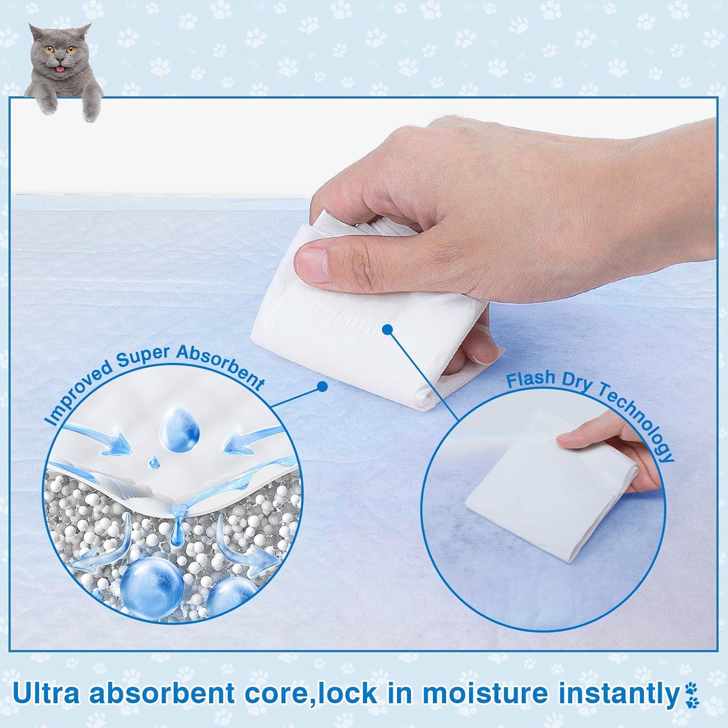 Almohadillas de arena para gatos absorbentes superiores, 50 unidades, repuesto genérico compatible con el sistema de arena Tidy Cat Breeze de 16.9 x