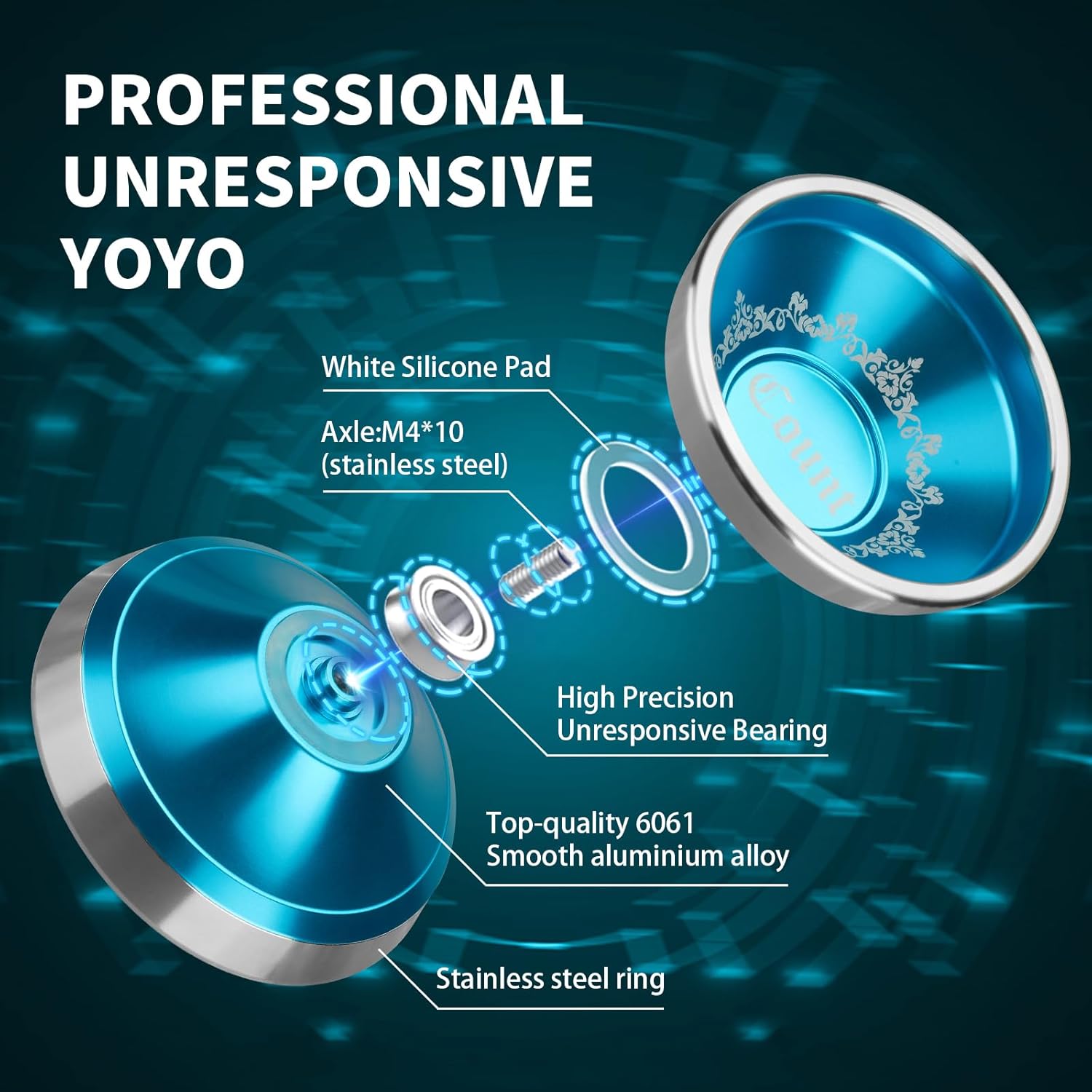 WATIEOBOO Yoyo profesional que no responde, yoyos bimetálicos competitivos para jugadores profesionales, trucos de yoyo para jugadores intermedios a