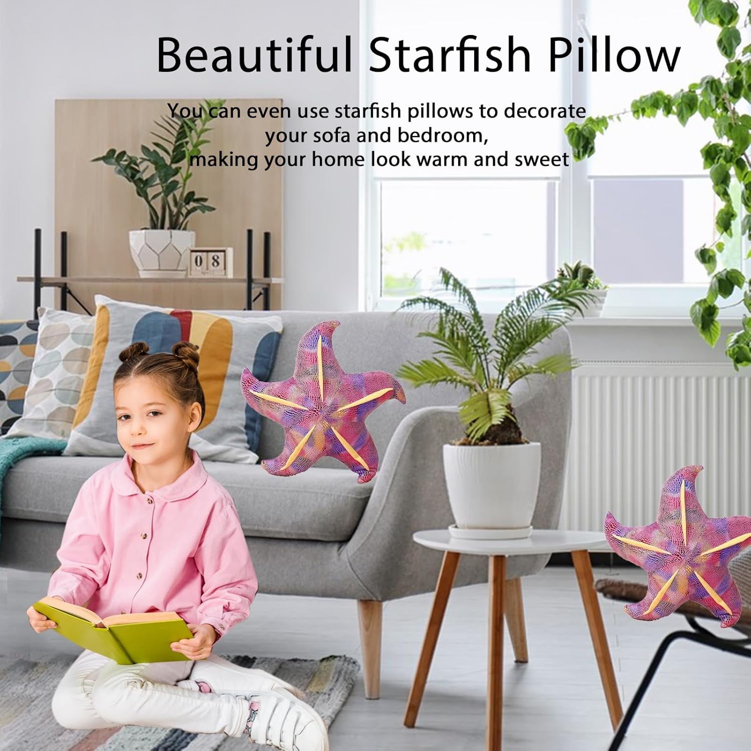 Almohada de peluche con diseño de estrella de mar, regalo para niños, 7.8 pulgadas