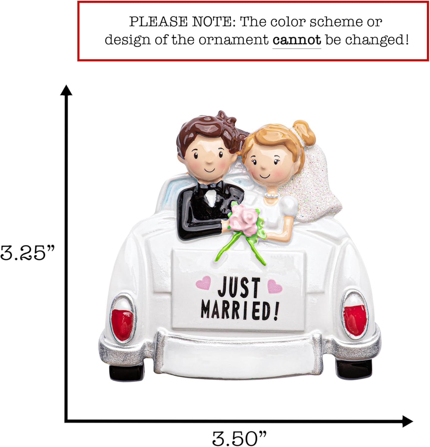 Adorno personalizado de casados con nuestra primera Navidad 2023  Adorno personalizado de automóvil vintage para árbol de Navidad  Recuerdo de