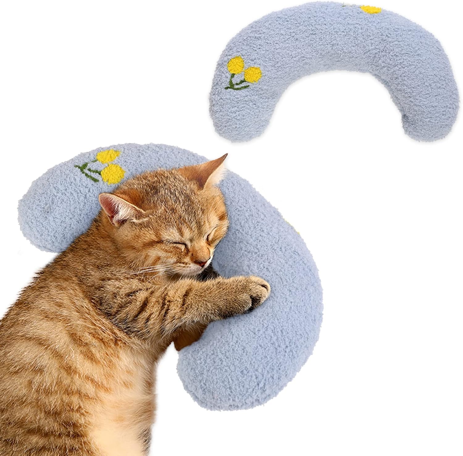 T’CHAQUE Almohadas suaves para cama de perro, compañero ideal para dormir para perros y gatos pequeños, almohada para el cuello de las mascotas para