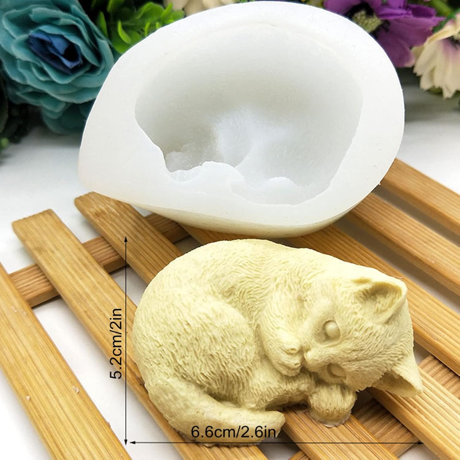 Gato durmiendo silicona jabón vela molde Fondant chocolate caramelo pastel decoración hornear pastelería herramientas resina polímero arcilla molde