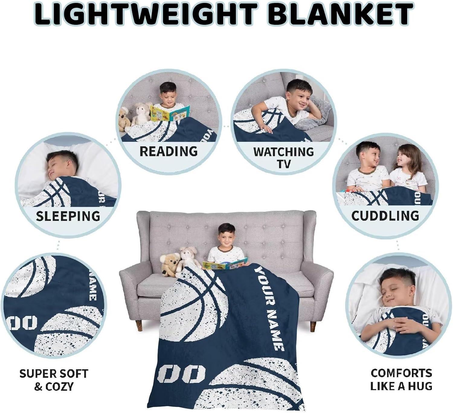 Tuoxiukan Manta de fútbol personalizada con nombre, manta personalizada para niñas y niños, mantas de números personalizados para equipo de fútbol,