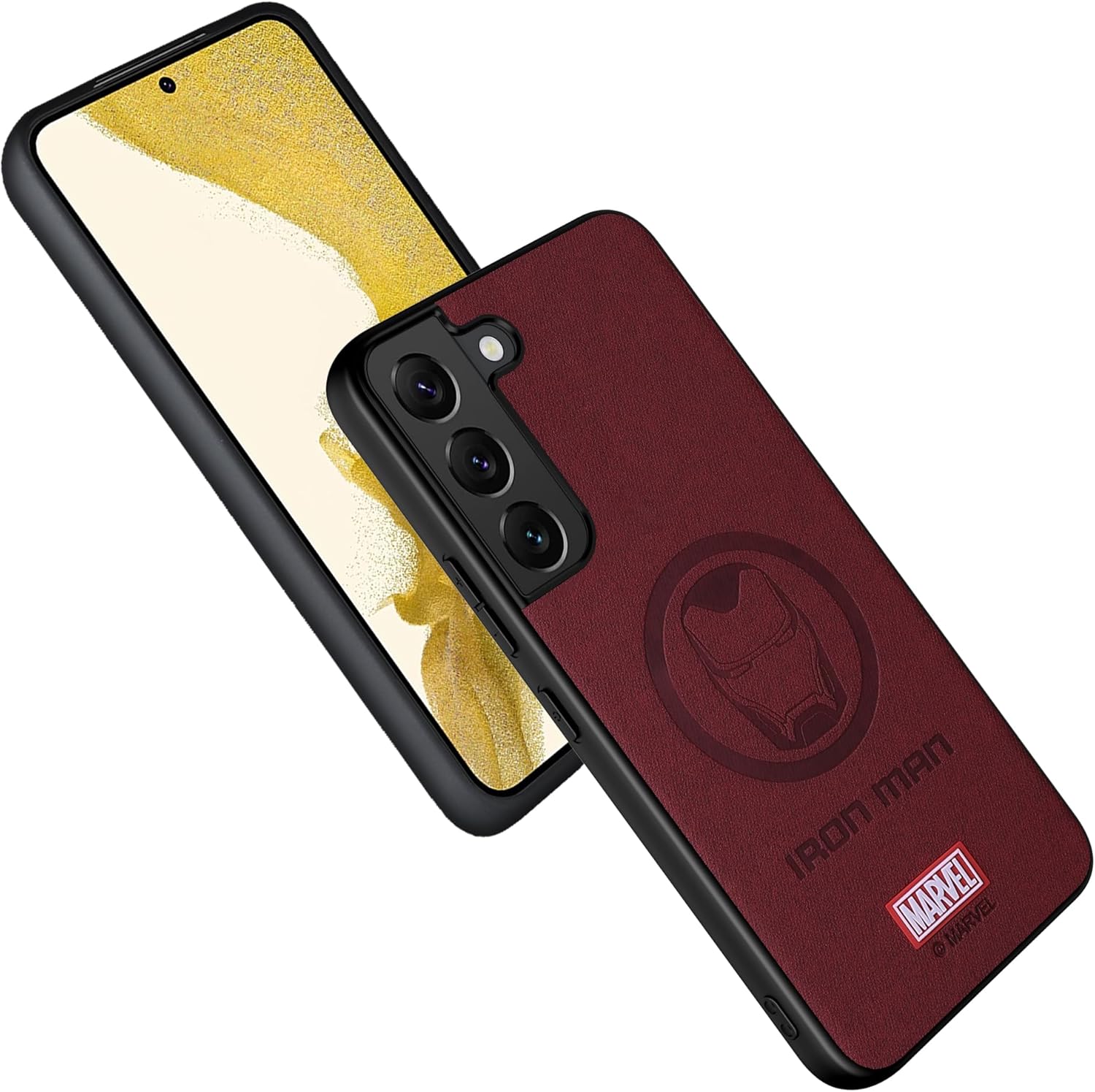 Funda para Galaxy S22 5G, con personaje de superhéroe, compatible con Samsung S22, color rojo vino
