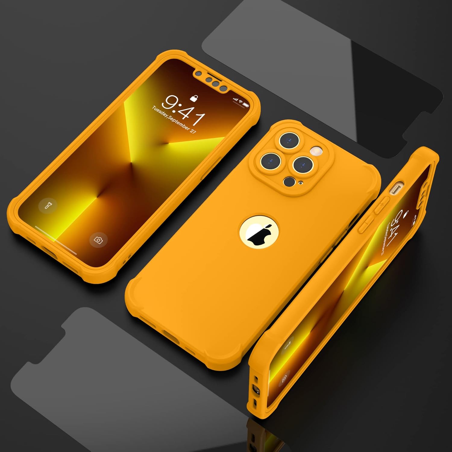 ORETECH Funda para iPhone 13 Pro Max, con 2 protectores de pantalla prueba de caídas de grado militar de 10 pies protección de cámara 360 a prueba
