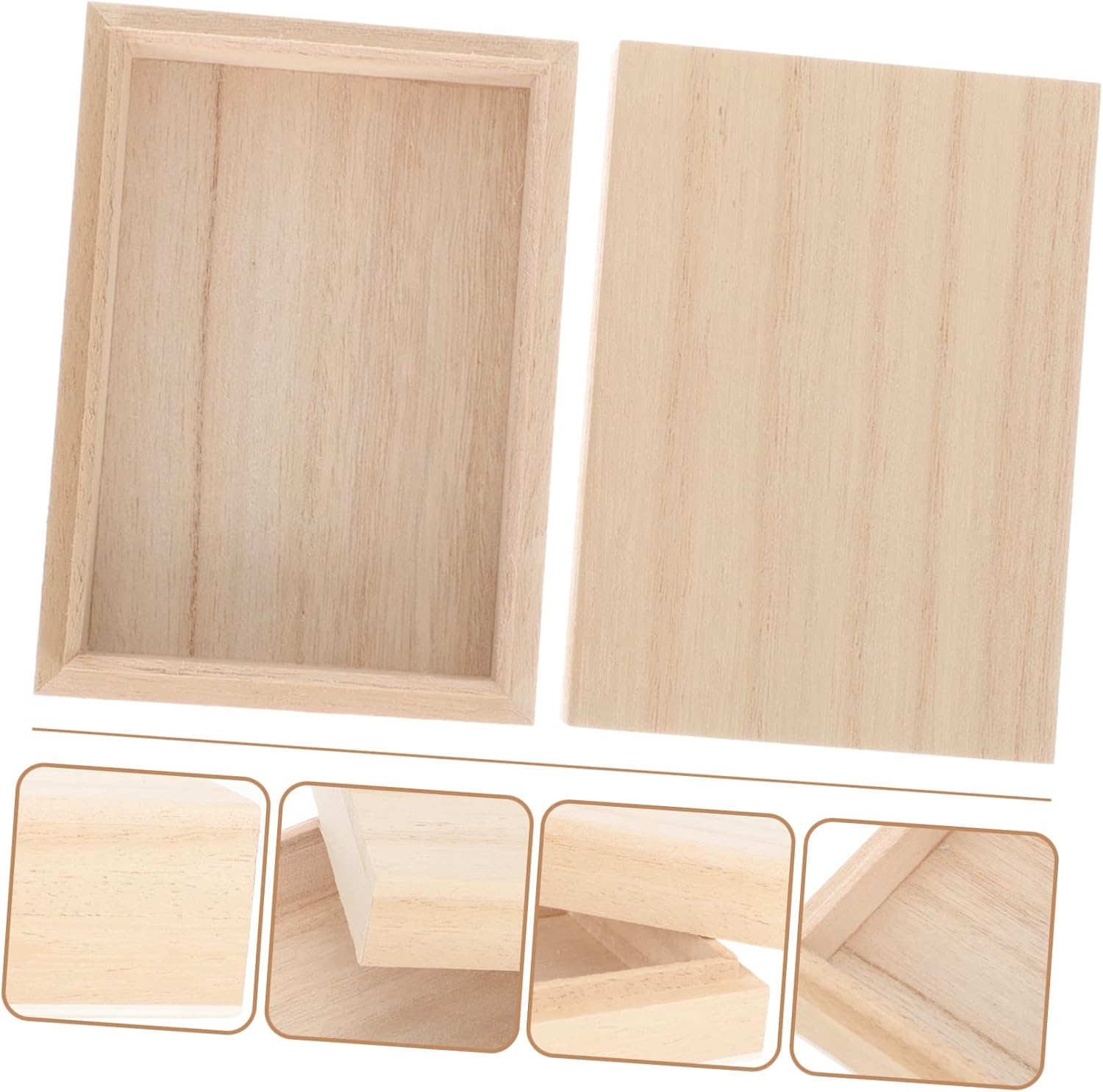 Abaodam Caja de almacenamiento de póquer de madera para tarjetas de madera, cubos de almacenamiento con tapa, contenedores con tapa, decorativos de
