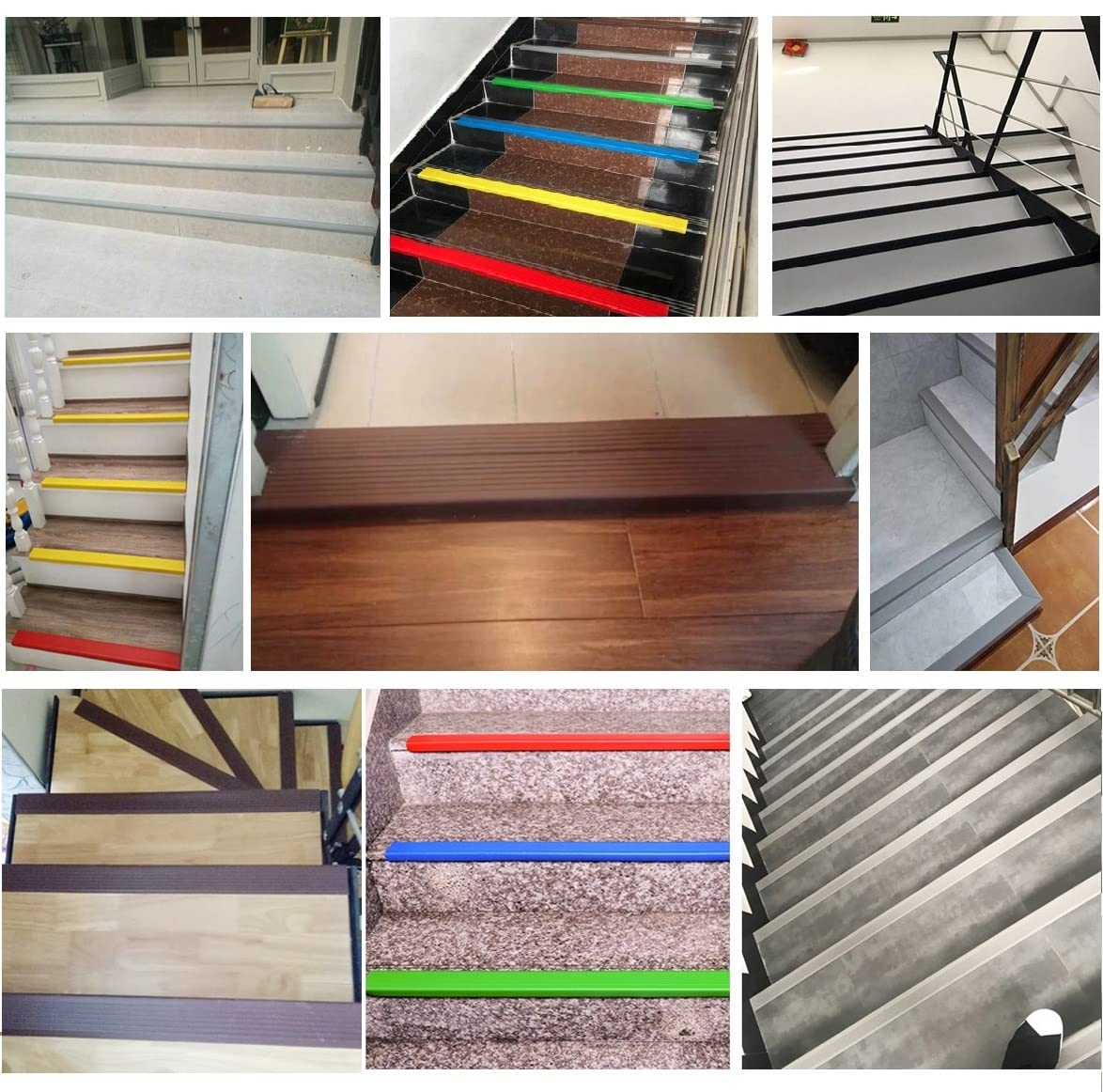 Protector de borde de escalera de goma de vinilo, moldura de nariz de escalera, borde de escalera, borde de escalera, impermeable, para interiores y