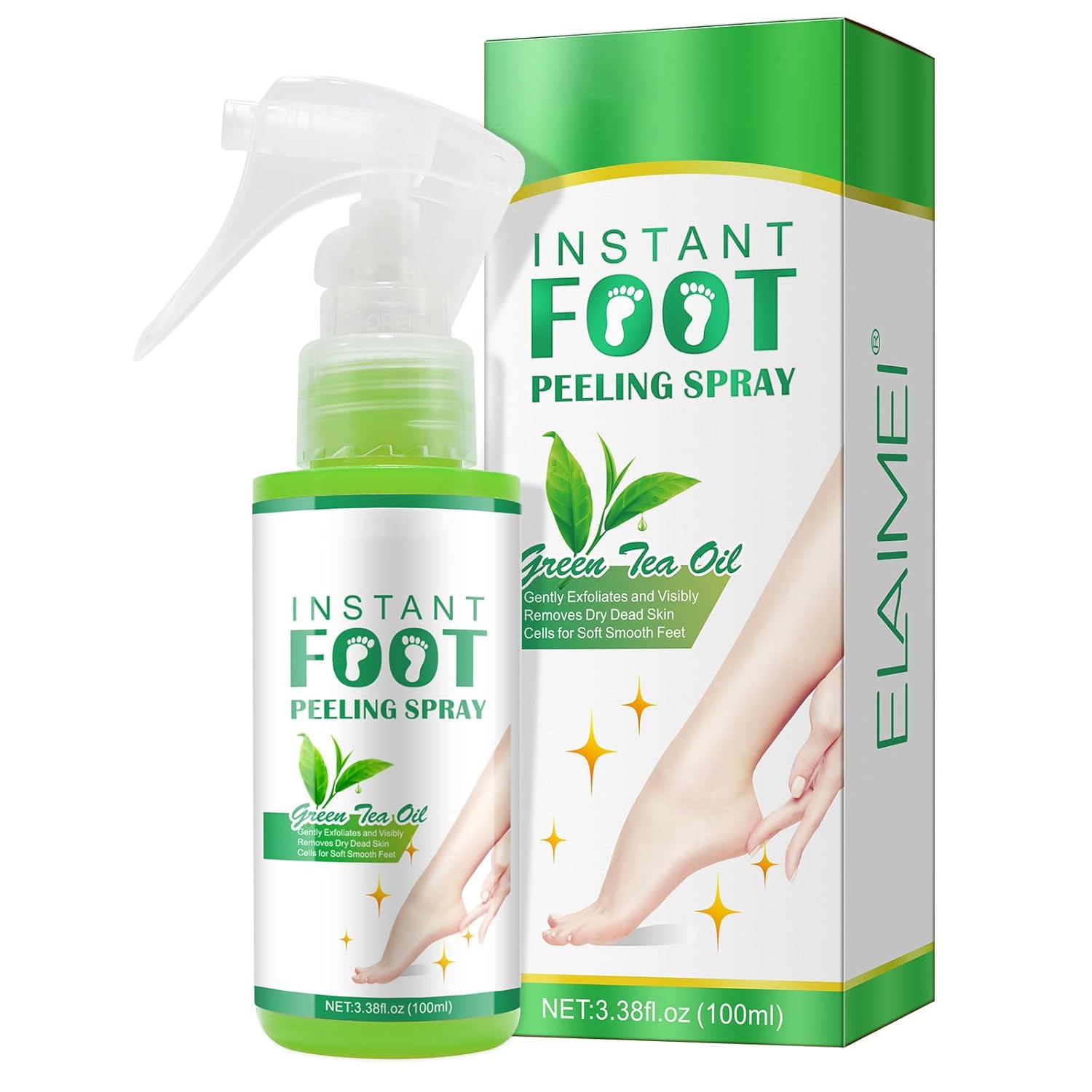Aceite en aerosol para pelar pies, espray instantáneo para eliminar la piel muerta, exfoliante de piel muerta de pedicura para talones ásperos