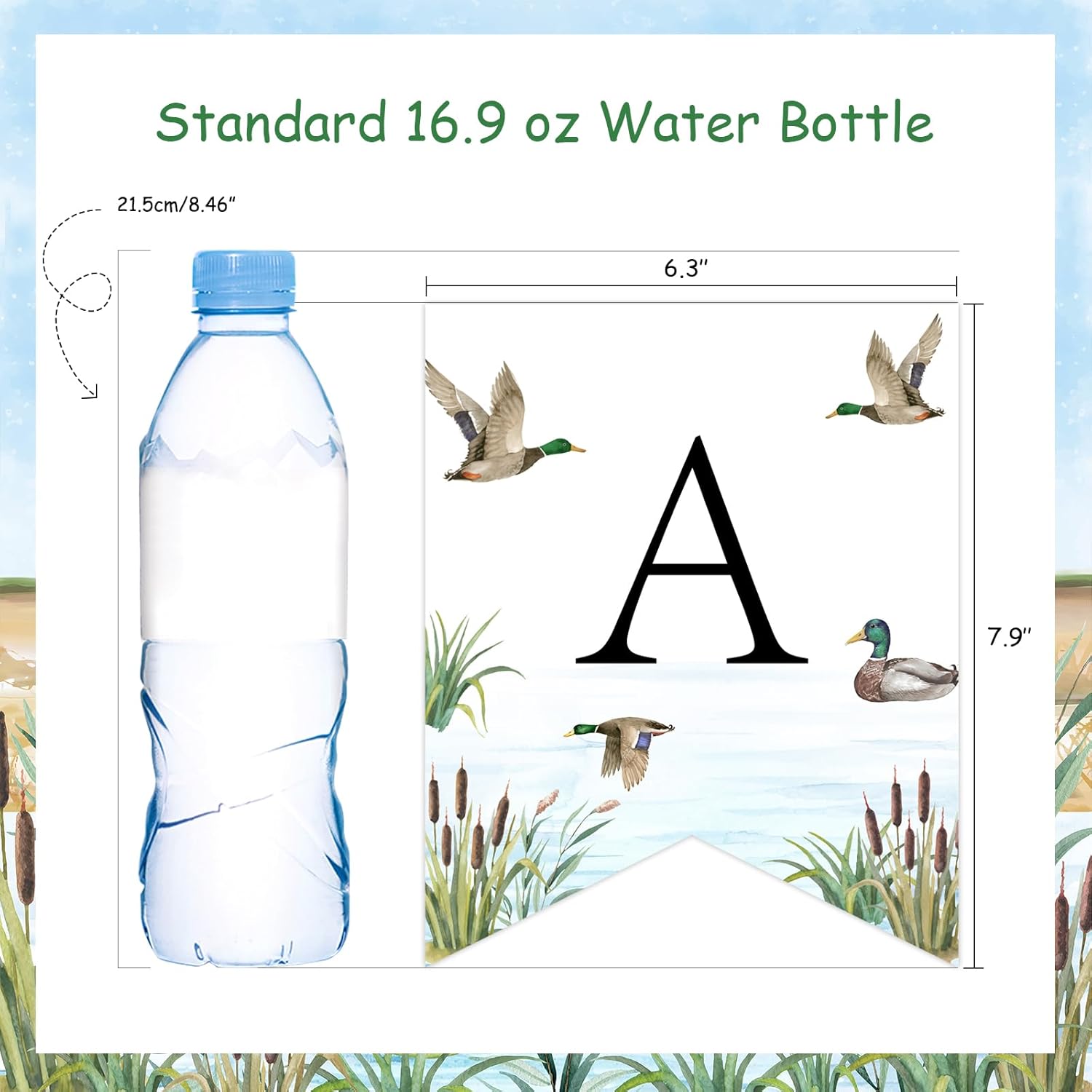 Decoración de pancarta para baby shower con temática de pato de ánade mallardo, guirnalda rústica, juego de banderines para celebración de embarazo,