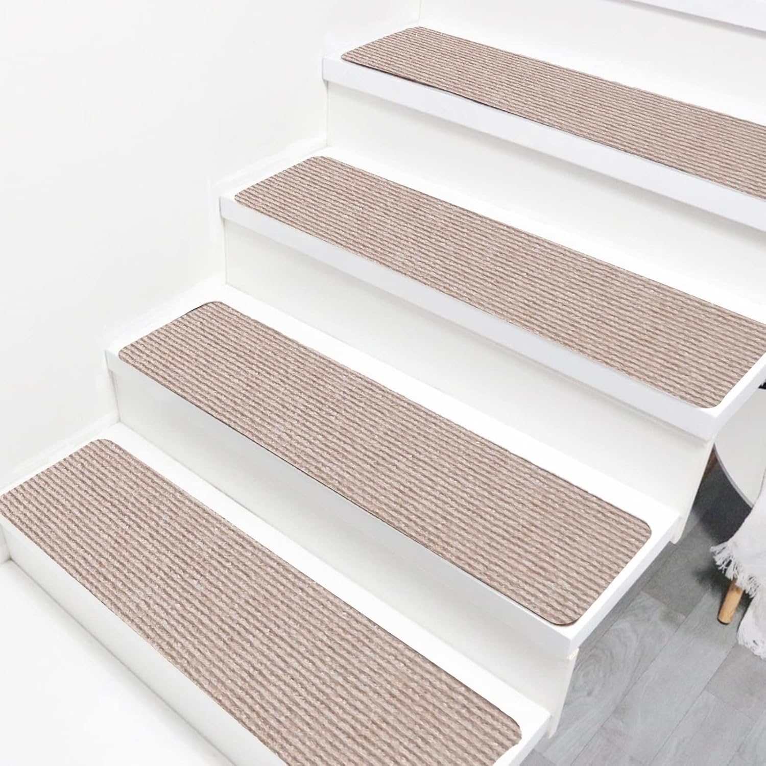 Altsuceser Tapetes antideslizantes para escaleras, autoadhesivos, para escaleras, interiores para peldaños de madera, alfombras silenciosas