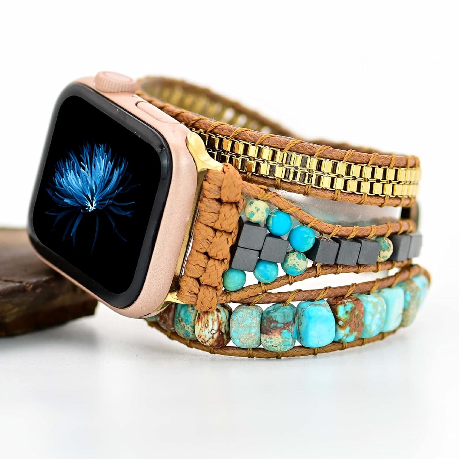 Youthrun Handmade Boho Watch Band Compatible with Apple Watch 49MM 45MM 44MM 42MM 41MM 40MM 38MM Beaded Wrap Bracelet for iWatch Ultra, Series