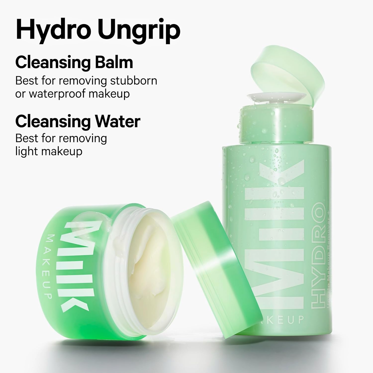 Milk Makeup Hydro Ungrip – Bálsamo limpiador eliminador de maquillaje, 3.2 onzas líquidas, disuelve el maquillaje impermeable y de larga duración,