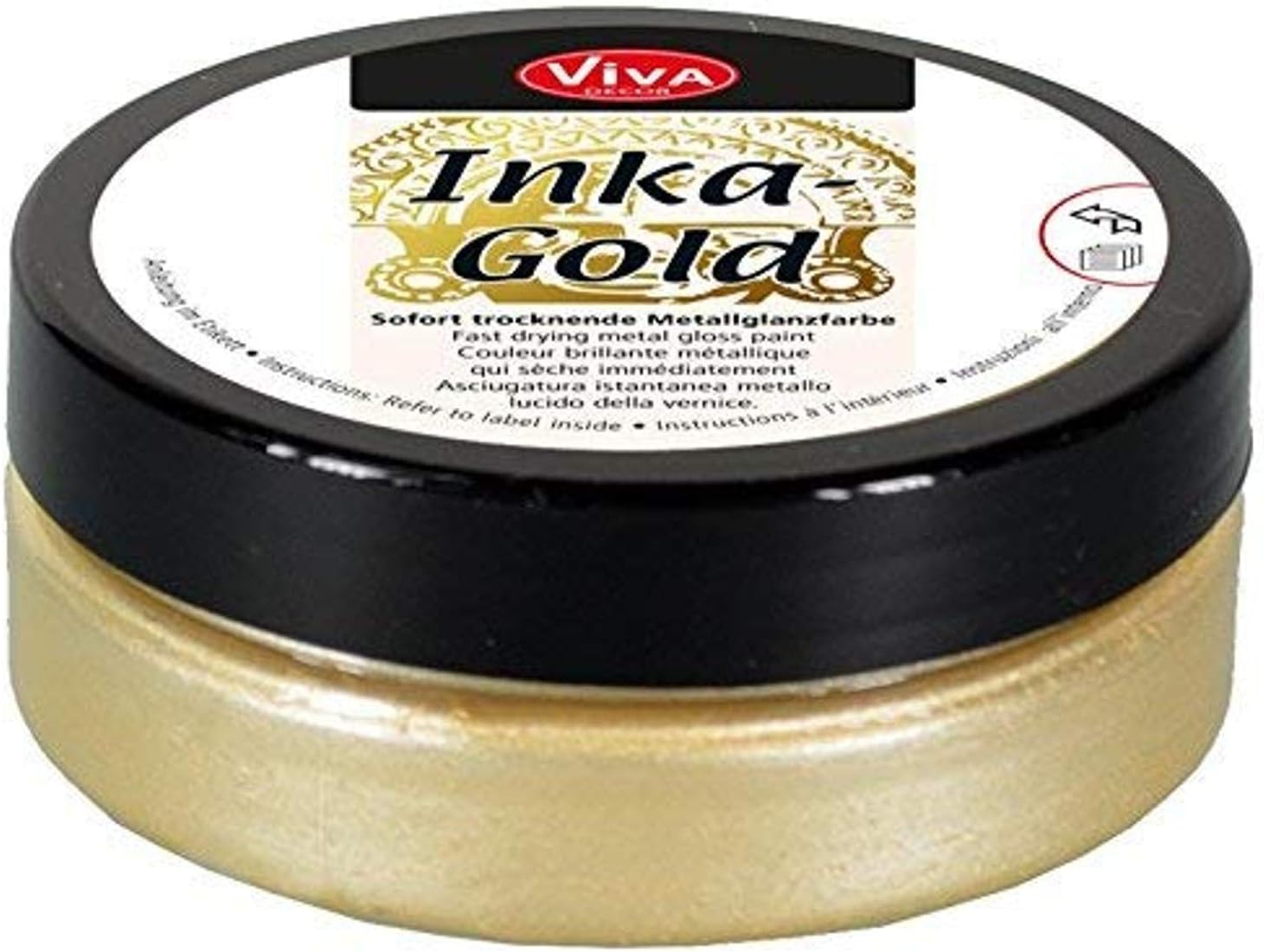 Viva Decor Inka Gold Gilding Wax2.3 oz (plata vieja) – Pasta de pulido metálica a base de cera. Brillo metálico de secado rápido, efectos de alto