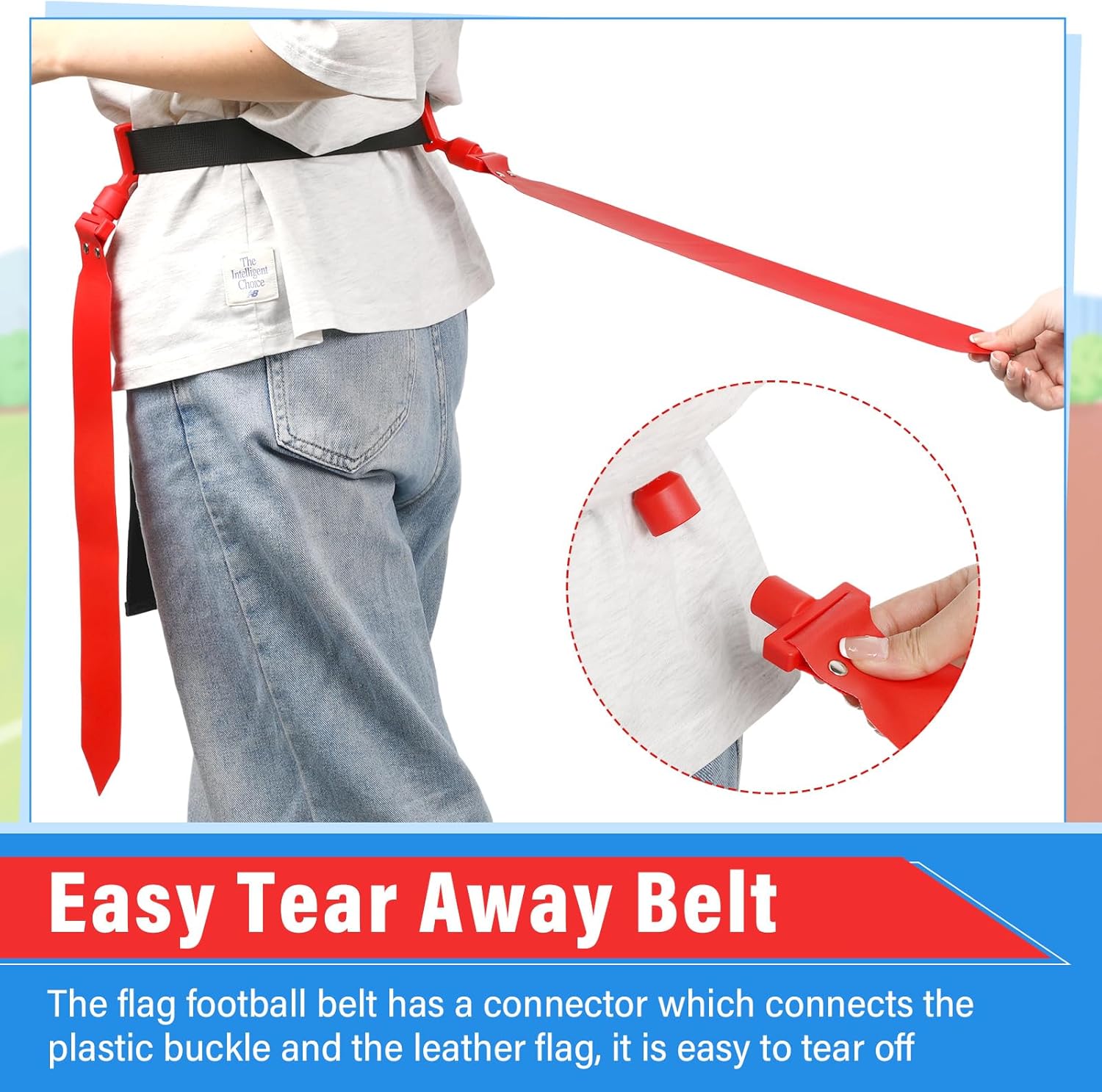 Newwiee Flag Football Set Includes 12 Belts,3 Flags Per Belt, 12 Scrimmage Vests 12 Cones and Bag