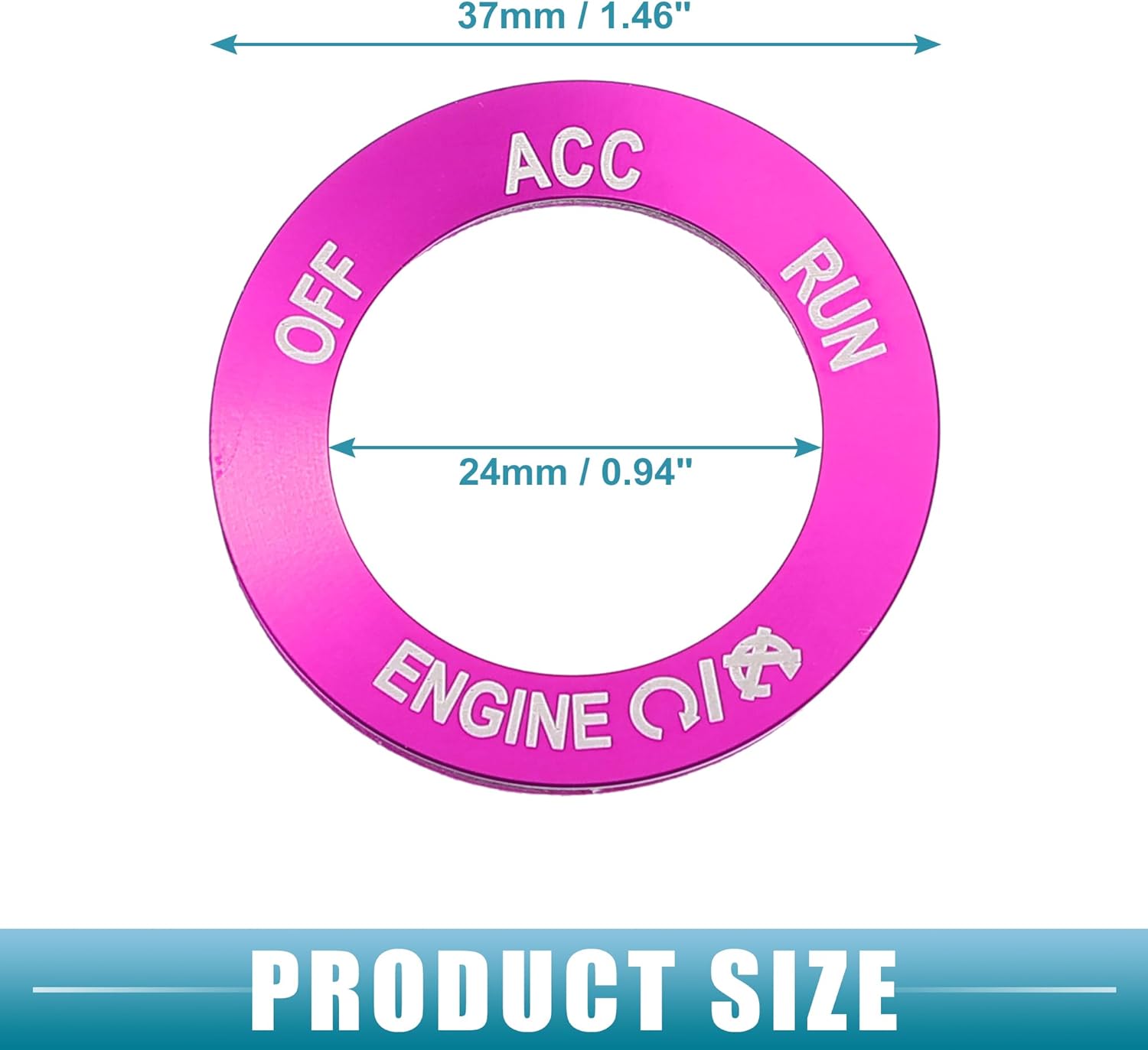 A ABSOPRO Adhesivo para cubierta de botón de arranque del motor para Dodge Challenger Charger para RAM 2010-2020, aleación de aluminio, rosa
