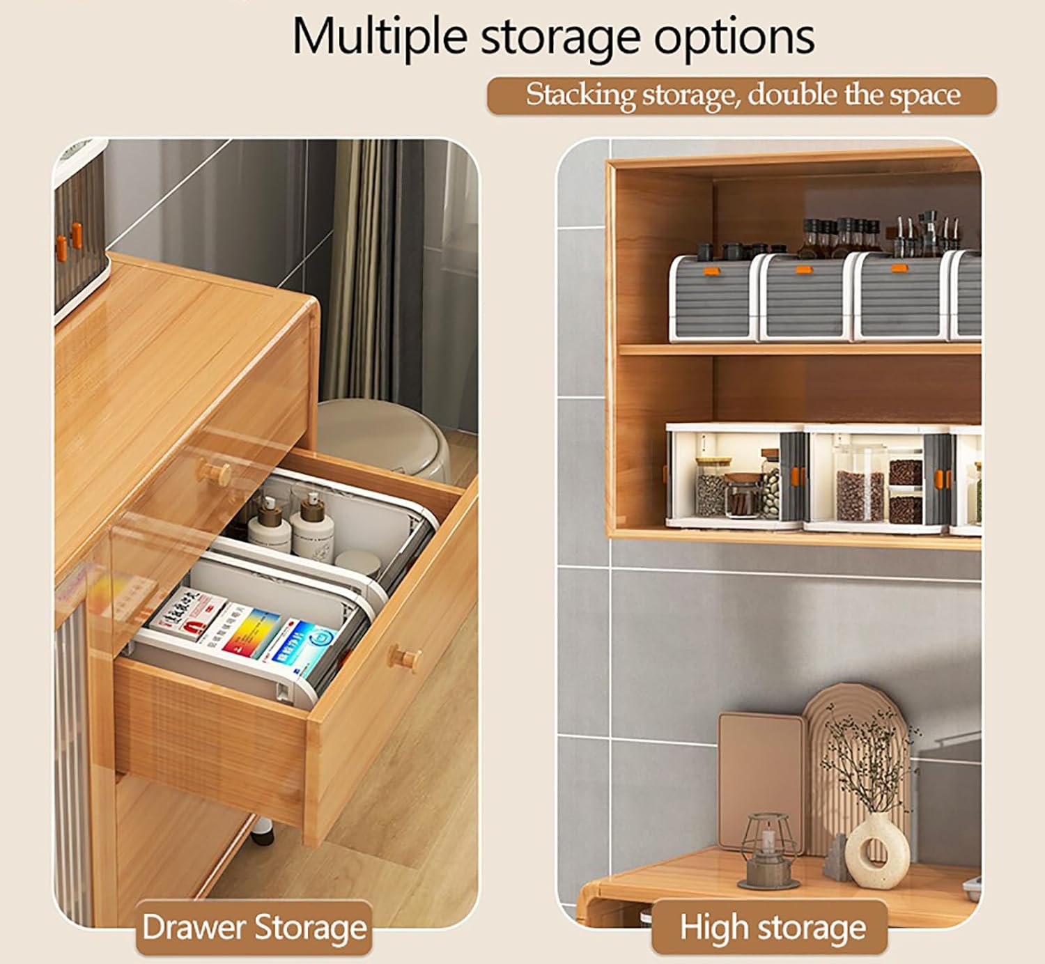 Desktop Organizer,College Dorm Essentials for Girls,Stackable Plastic Storage Bins with Front Doors,Mini Office Organization and Storage Foldablefor