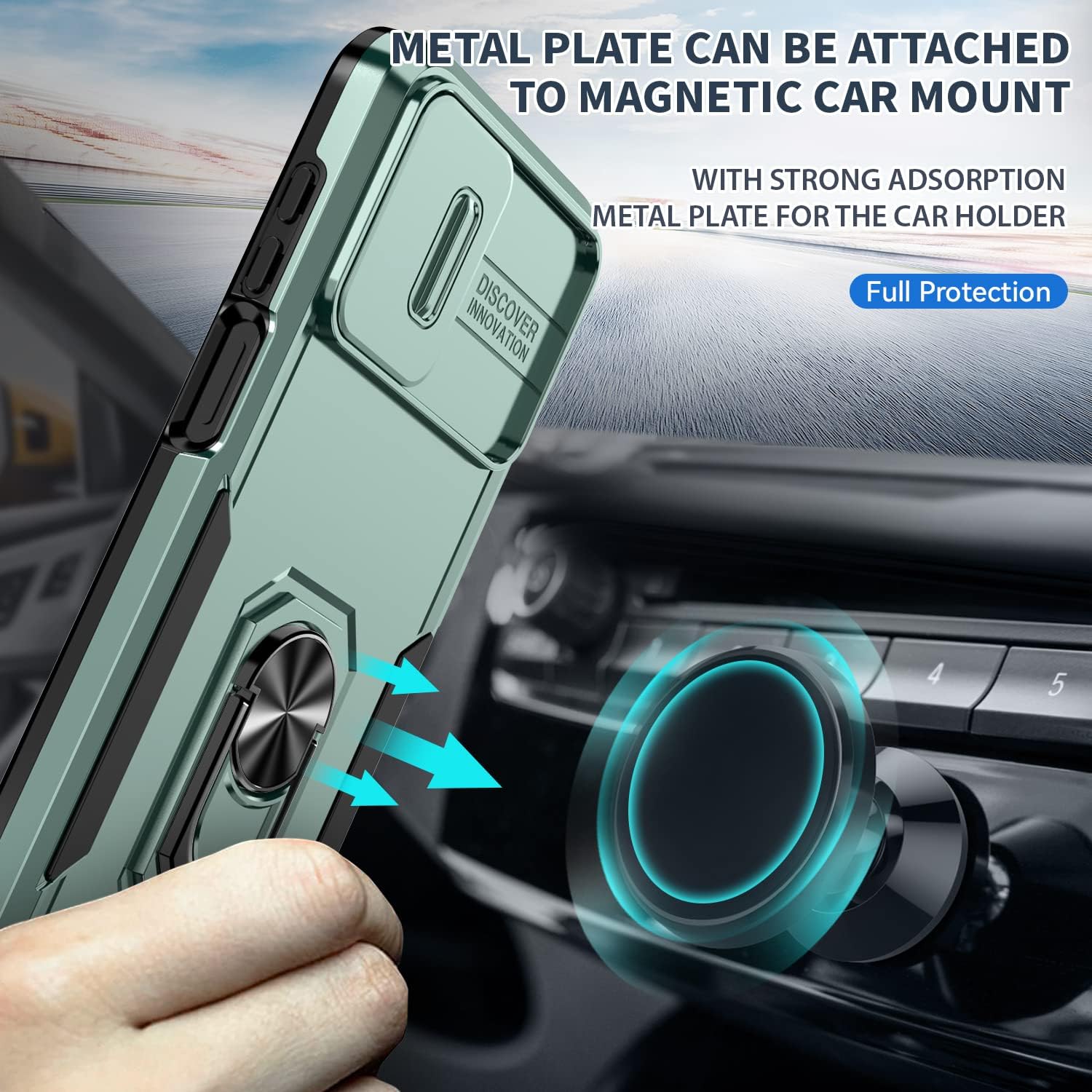 Funda para Motorola Moto G 5G 2023 con cubierta deslizante para cámara + protector de pantalla de vidrio templado, protección completa de la cámara