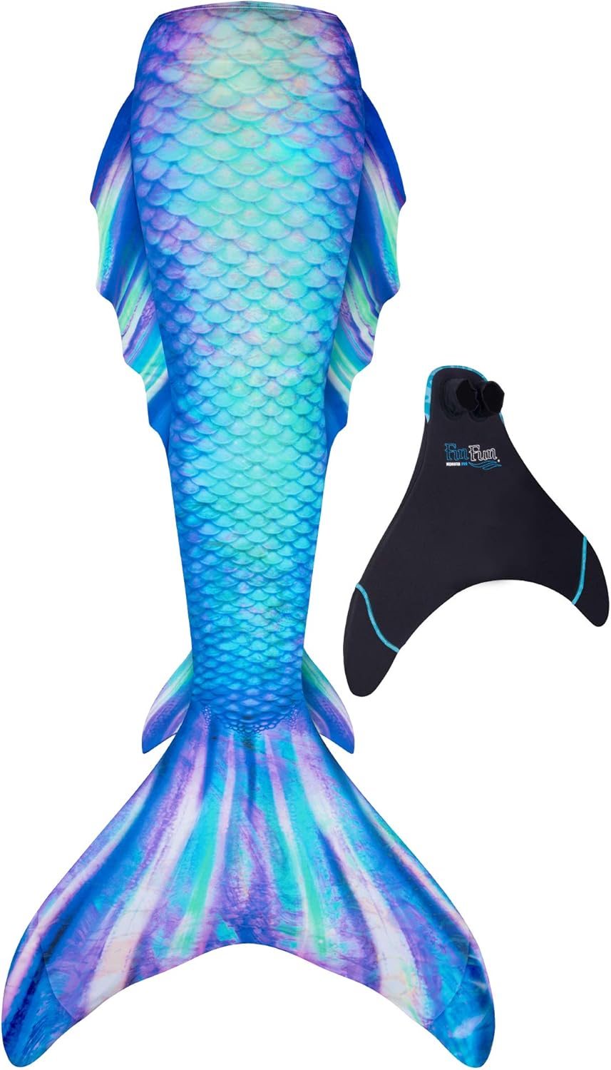Fin Fun Atlantis Mermaid Tail for Swimming, Monofin Included – Adult & Teen Sizes