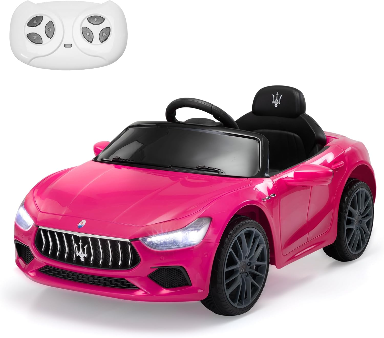 TOBBI Kids Ride on Car, 12V Licensed Maserati Ghibli, Electric Car for Boy Girl with Remote Control, 3 Speeds, Music, Bright Lights, MP3, USB,