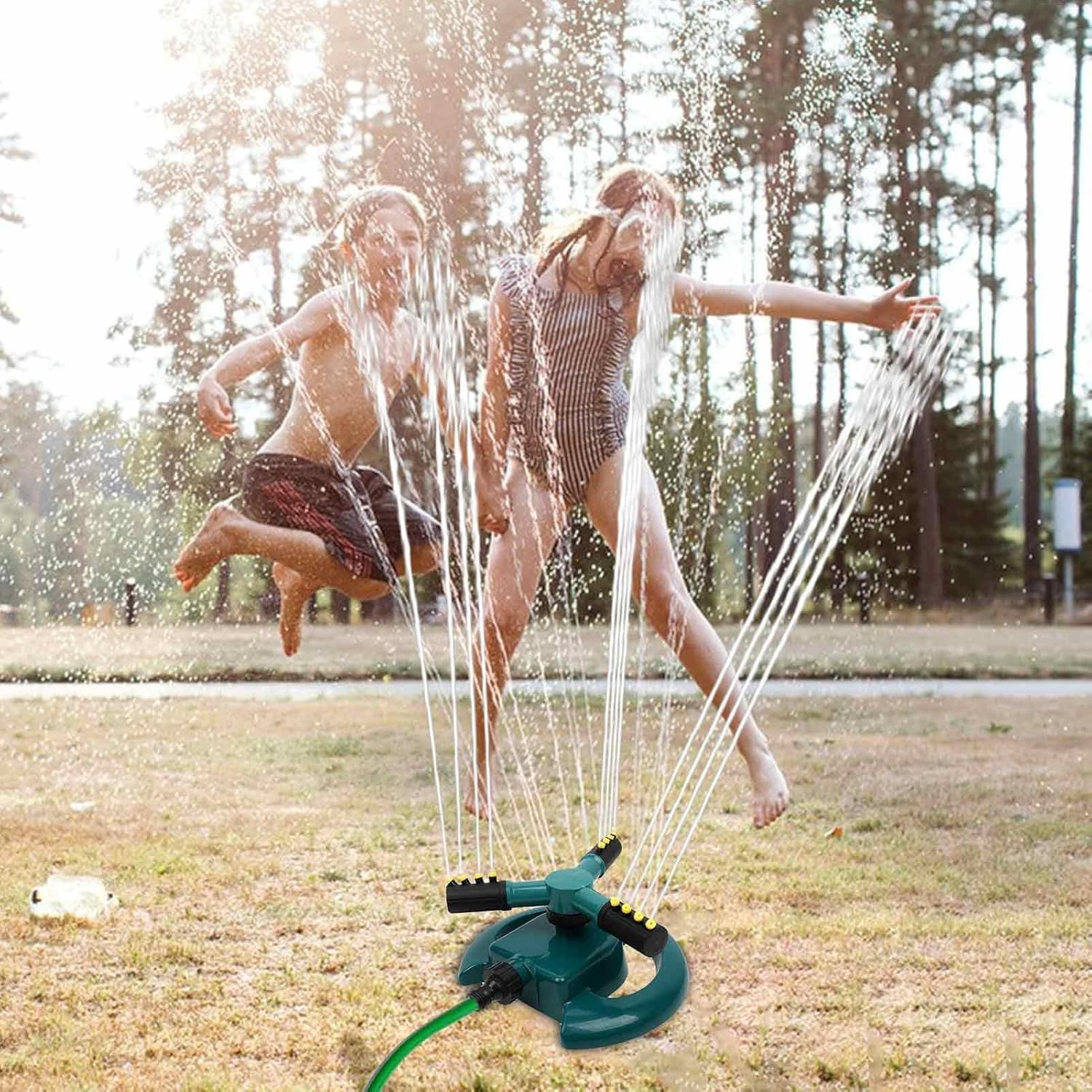Aspersor de césped, sistema automático de riego de agua subterránea para jardín, rotativo, rociadores para niños de 360 grados para jardines,