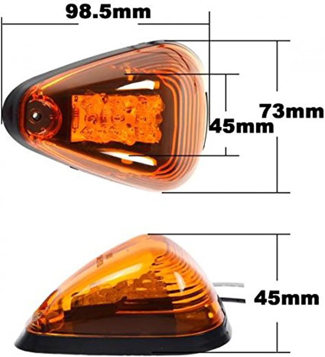 Luces de cabina de ahumado de color ámbar LED para techo de cabina de techo con luz de circulación superior 15442 con kit de cableado para Ford F150