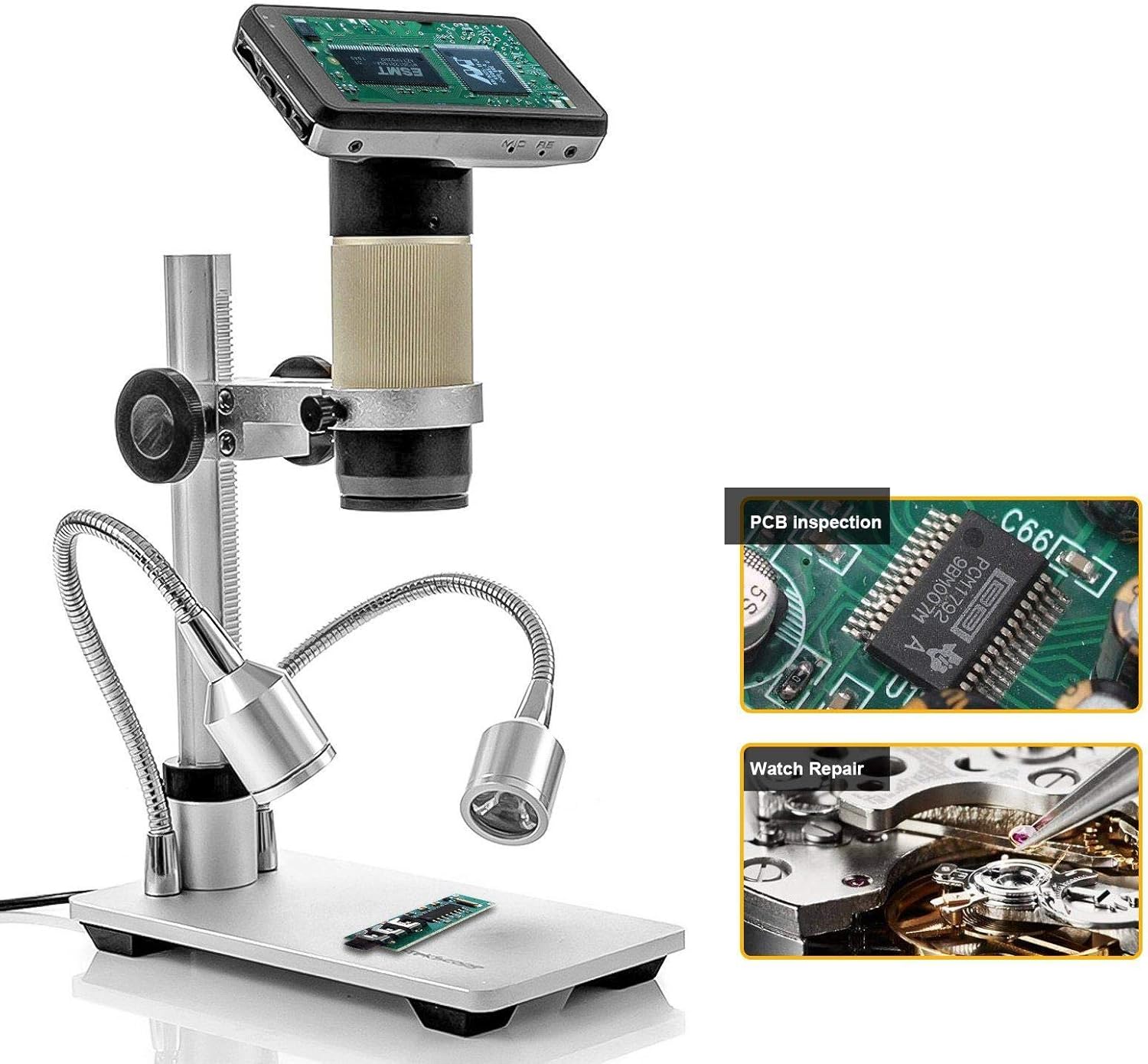 Andonstar Microscopio digital HDMI ADSM201 con sensor de 3MP HD y lente industrial para PCB CPU SMT soldadura y reparación de teléfonos
