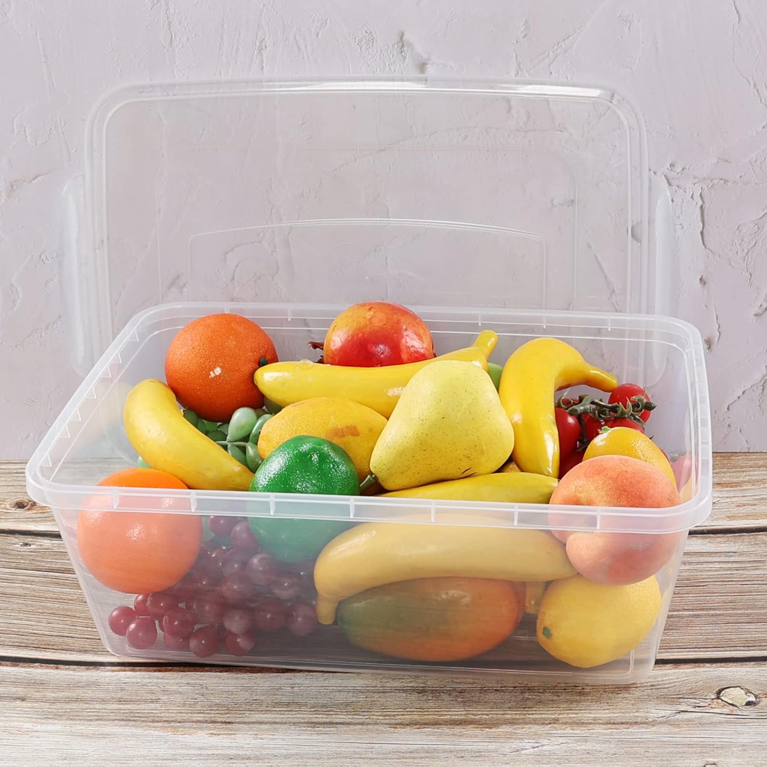 MORPHEUS MAX Afromy – Caja de plástico con cierre de 16 litros, 2 paquetes de contenedores de almacenamiento con tapa, transparente