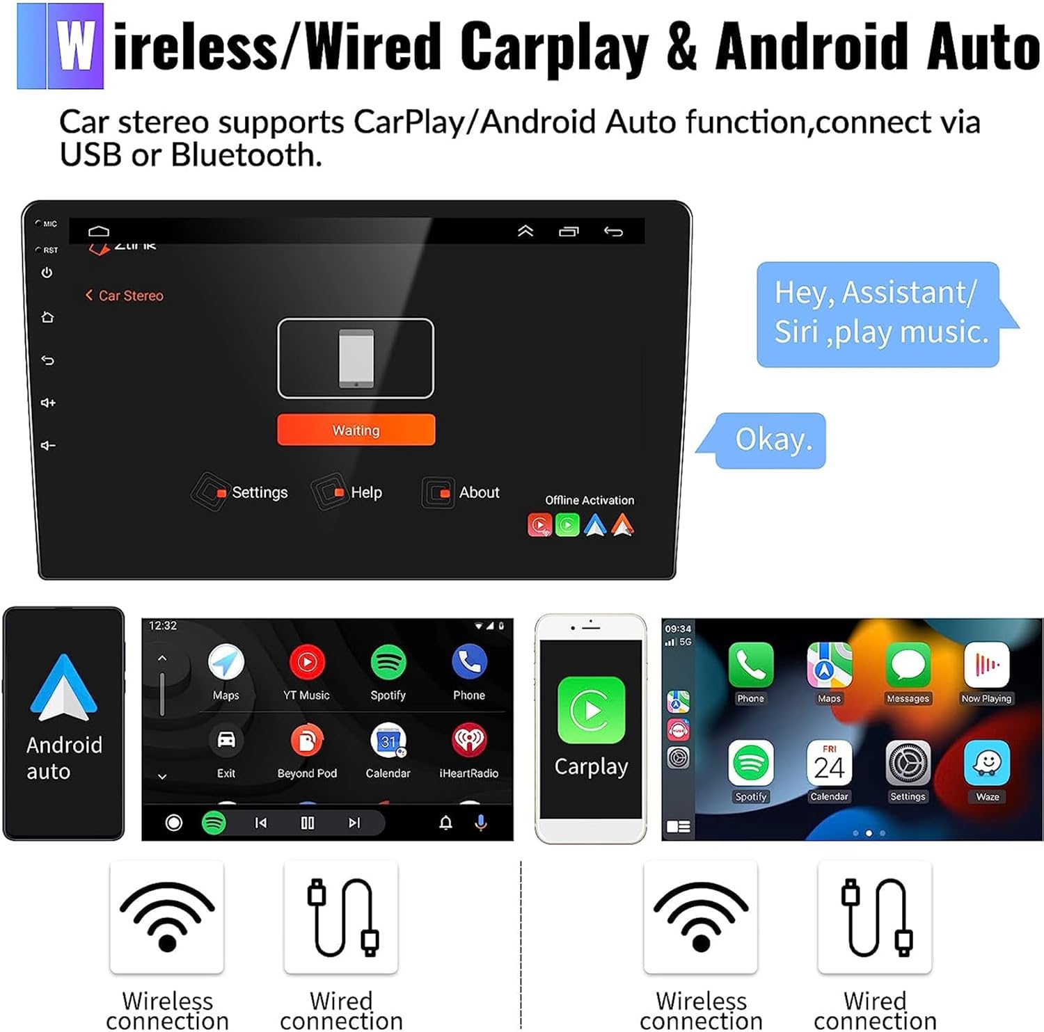 5G WiFi 8 Core 2+32G Radio de coche para F-ord Escape Kuga Ma-zda Tributo 2007-2012 9 pulgadas Android 13 pantalla táctil Bluetooth estéreo