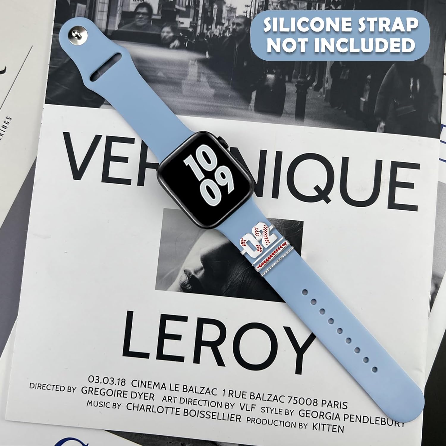 Dijes de reloj de béisbol con números para niños de 00 a 30 atletas de números decorativos compatibles con accesorios de Apple Watch de 1.772 in,