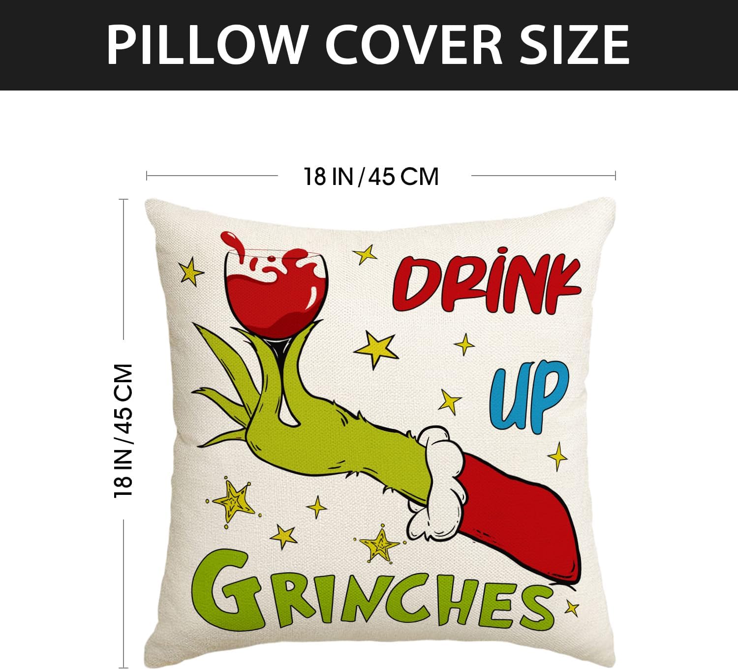 Funda de almohada Grinch para decoración de Navidad, Año Nuevo, invierno, Navidad, decoración de Navidad para fiesta en el hogar