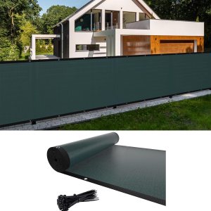 Cliselda Pantalla de valla de privacidad de 4 x 50 pies, cubierta de valla verde con ojales, cubierta de malla de malla resistente para patio al Cliselda Pantalla de valla de privacidad de 4 x 50 pies, cubierta de valla verde con ojales, cubierta de malla de malla resistente para patio al