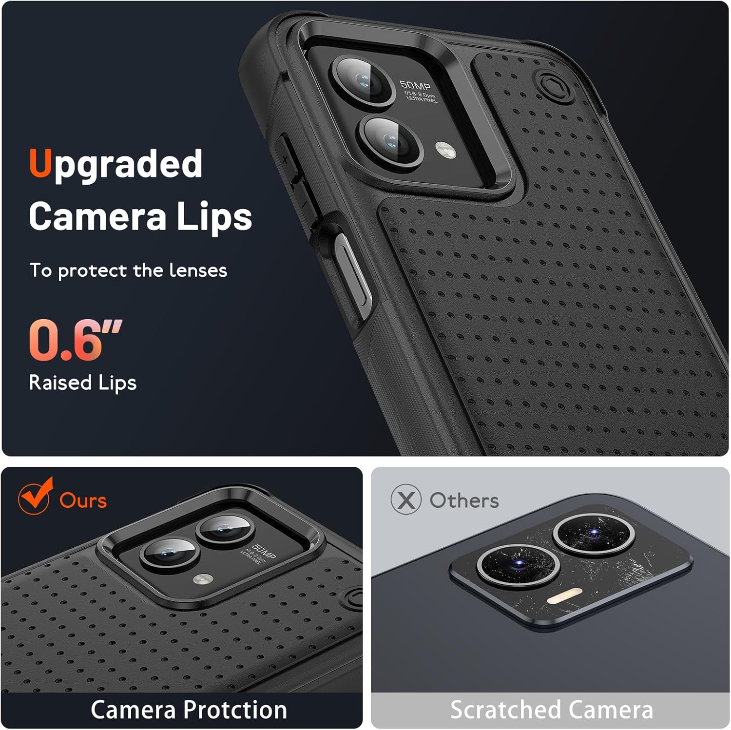 Warsia Funda para Moto G Stylus 5G 2023, con protector de pantalla, probada contra caídas de grado militar, funda protectora resistente a prueba de