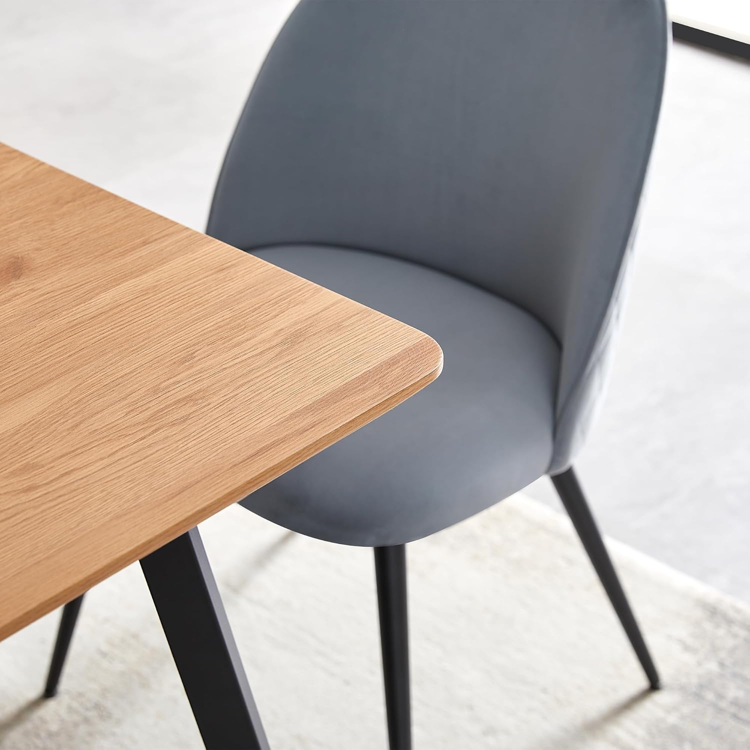 Homedot Mesa de comedor de 49 pulgadas para 4-6 personas, moderna mesa de cocina de madera sintética, mesa de comedor de MDF con marco de metal para
