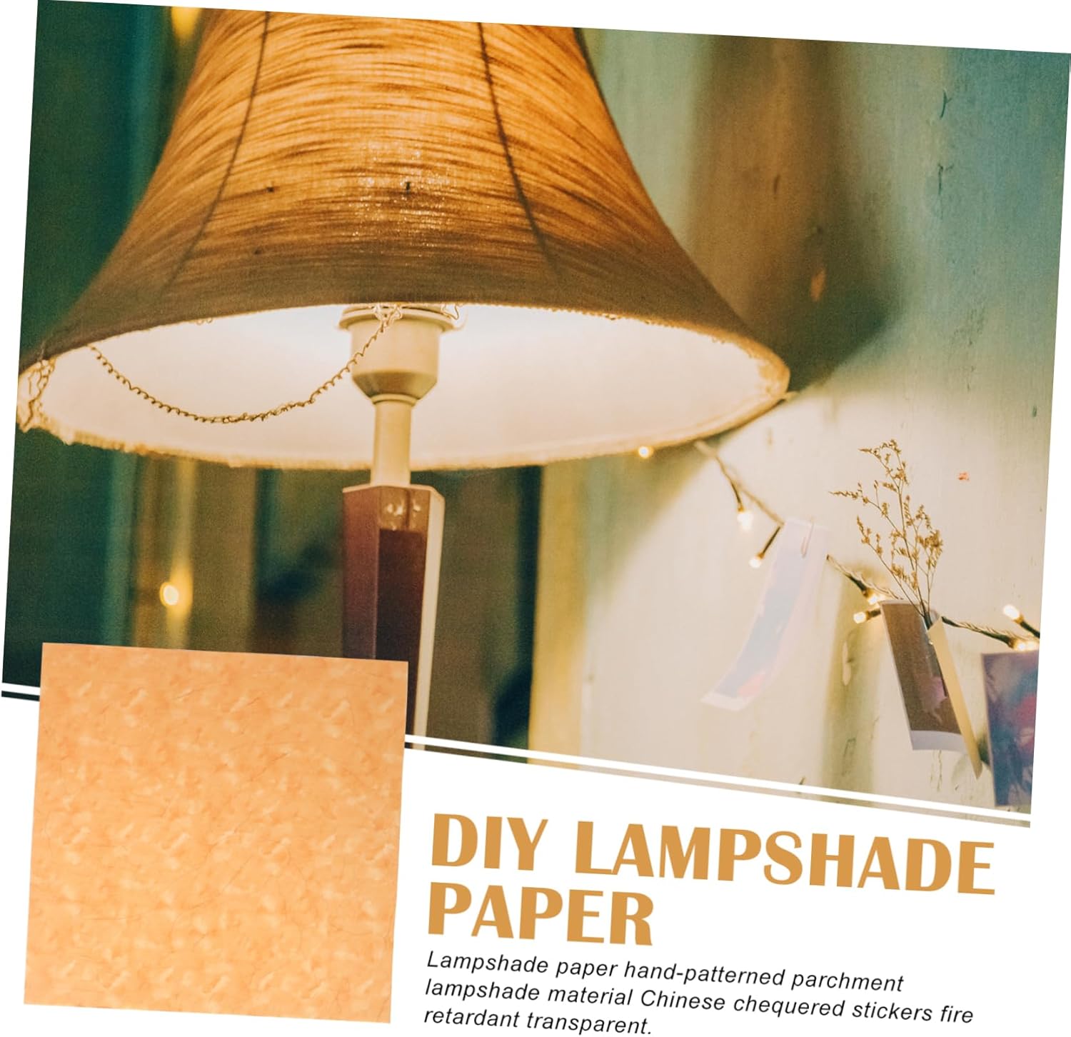 Housoutil 1 rollo de pantalla de papel lámparas de mesa de material premium al aire libre apliques iluminación de pared vintage pantallas de lámpara