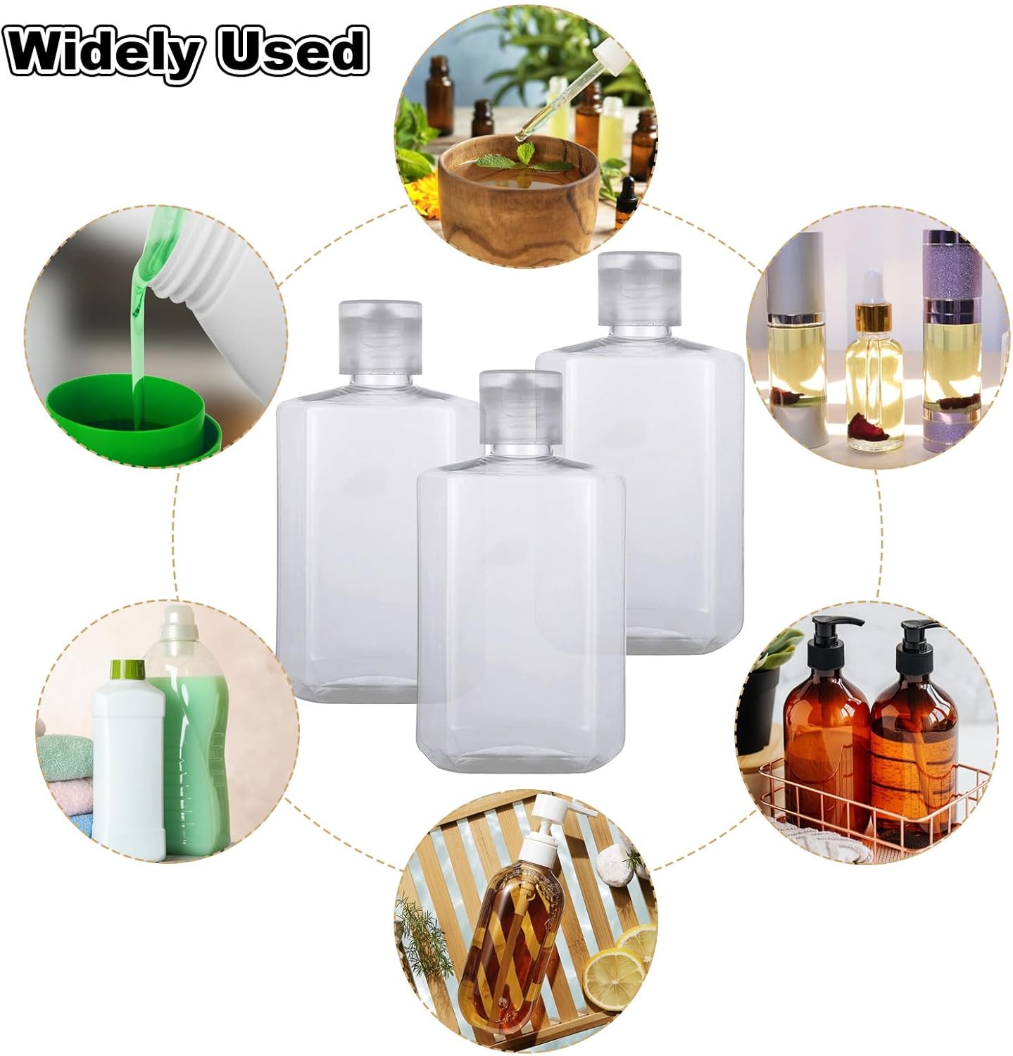 APACALI Paquete de 30 botellas de plástico de 4 onzas para artículos de tocador, recipientes vacíos transparentes recargables de viaje de 4.1 fl oz