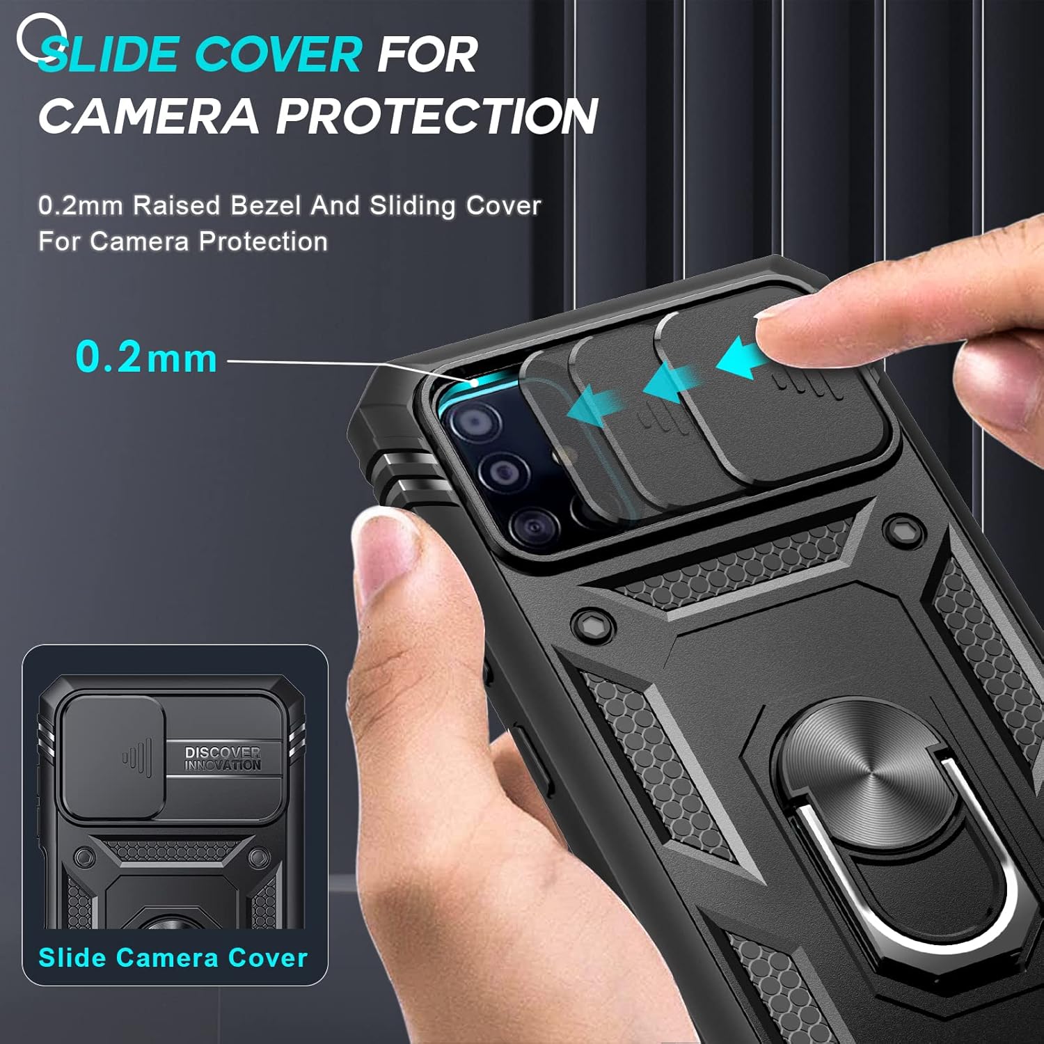 LeYi Funda para Galaxy A51 4G, Samsung A51 no compatible con A51 5G con funda para cámara + 2 protectores de pantalla, funda de cuerpo completo de
