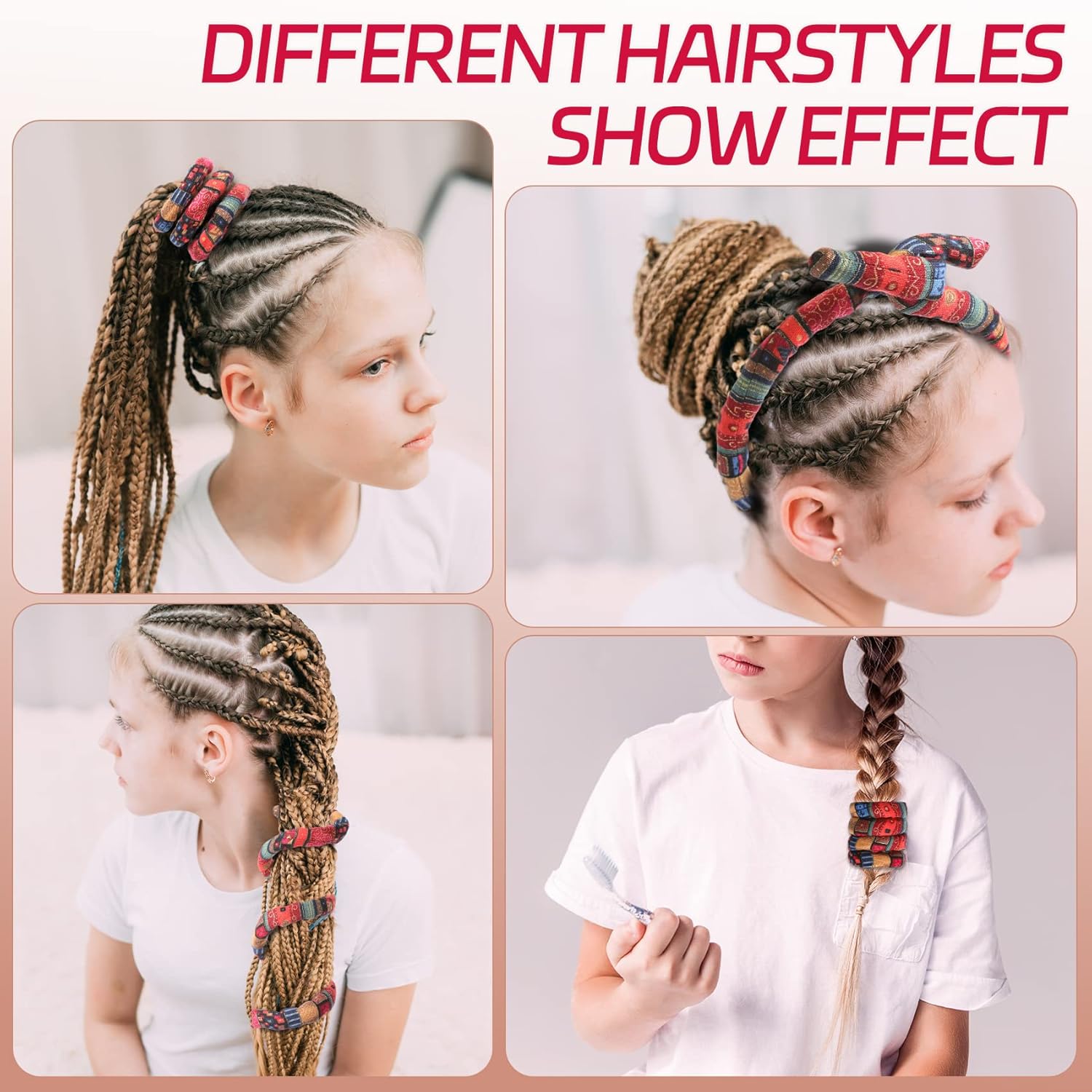Spiral Lock Hair Tie Dreadlock Accessories – LUCHOI Bendable Loc Hair Tie Ponytail Holder, Iron Wire Long Dread Locks Hair Tie for Women Men Thick
