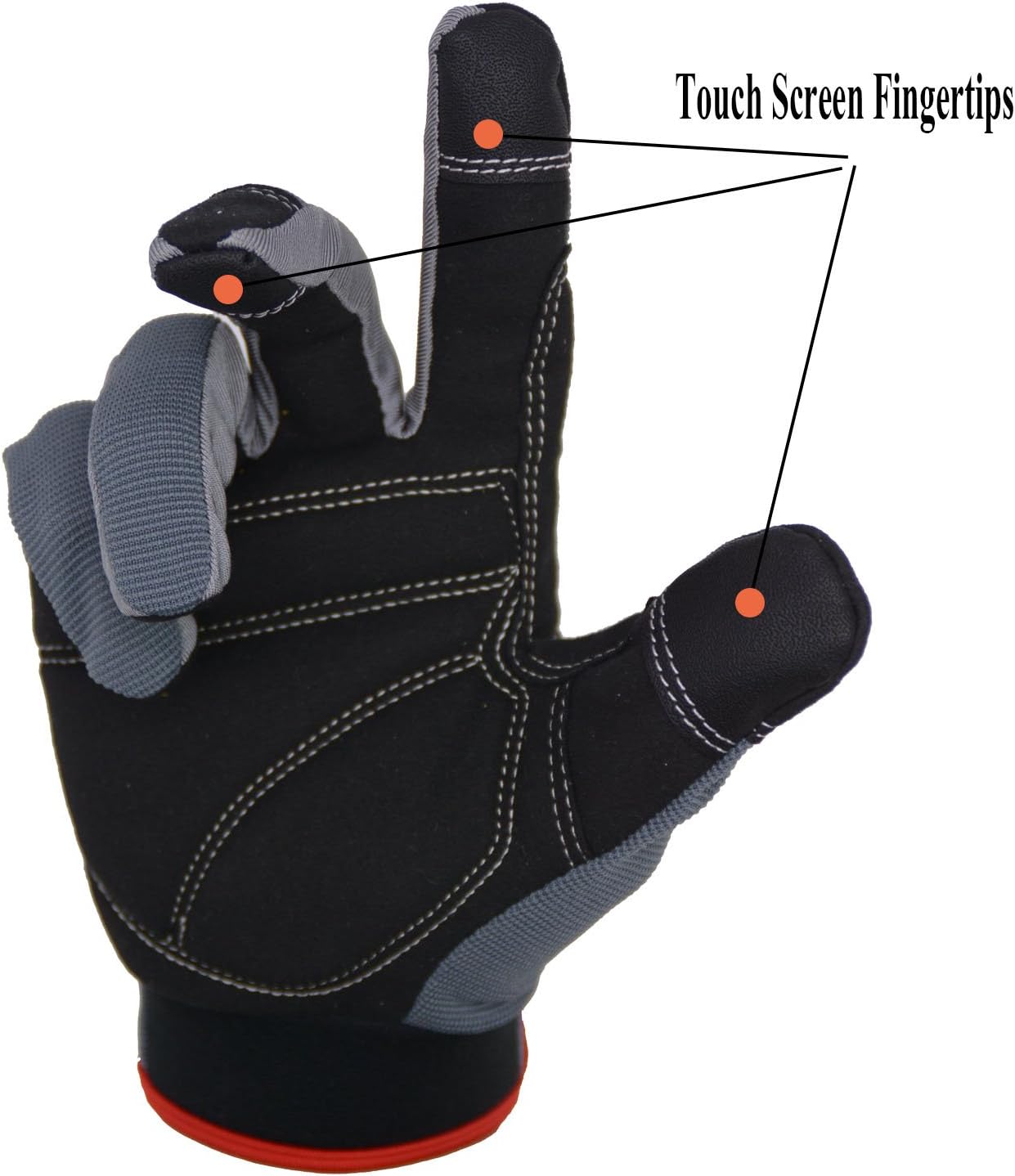 HANDLANDY – Guantes de trabajo para hombre aptas para pantalla táctil, guantes para mecánico flexibles y transpirables, con nudillos y palma