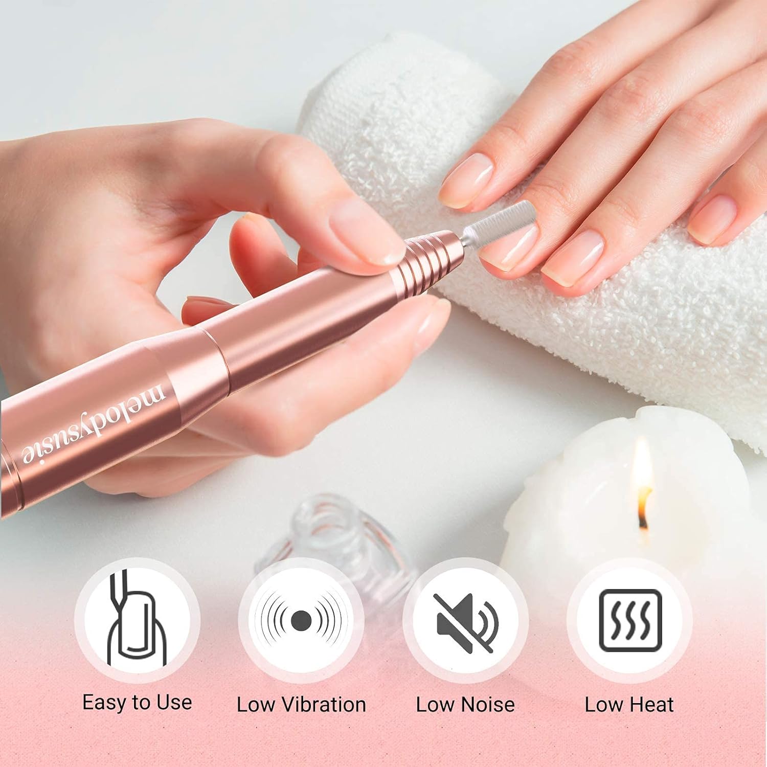 MelodySusie Kit 11 en 1 con colector de polvo de uñas con filtro reutilizable, lima de uñas eléctrica portátil para uñas de gel acrílico,