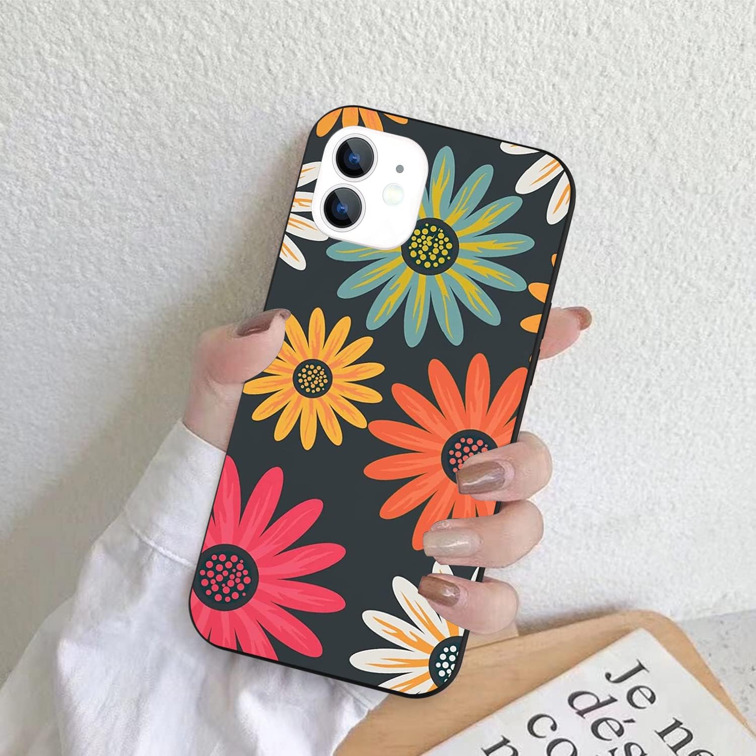 Compatible con iPhone 11, funda moderna con diseño de margaritas, diseño de flores de margaritas, funda de TPU suave para niñas, niños, mujeres y