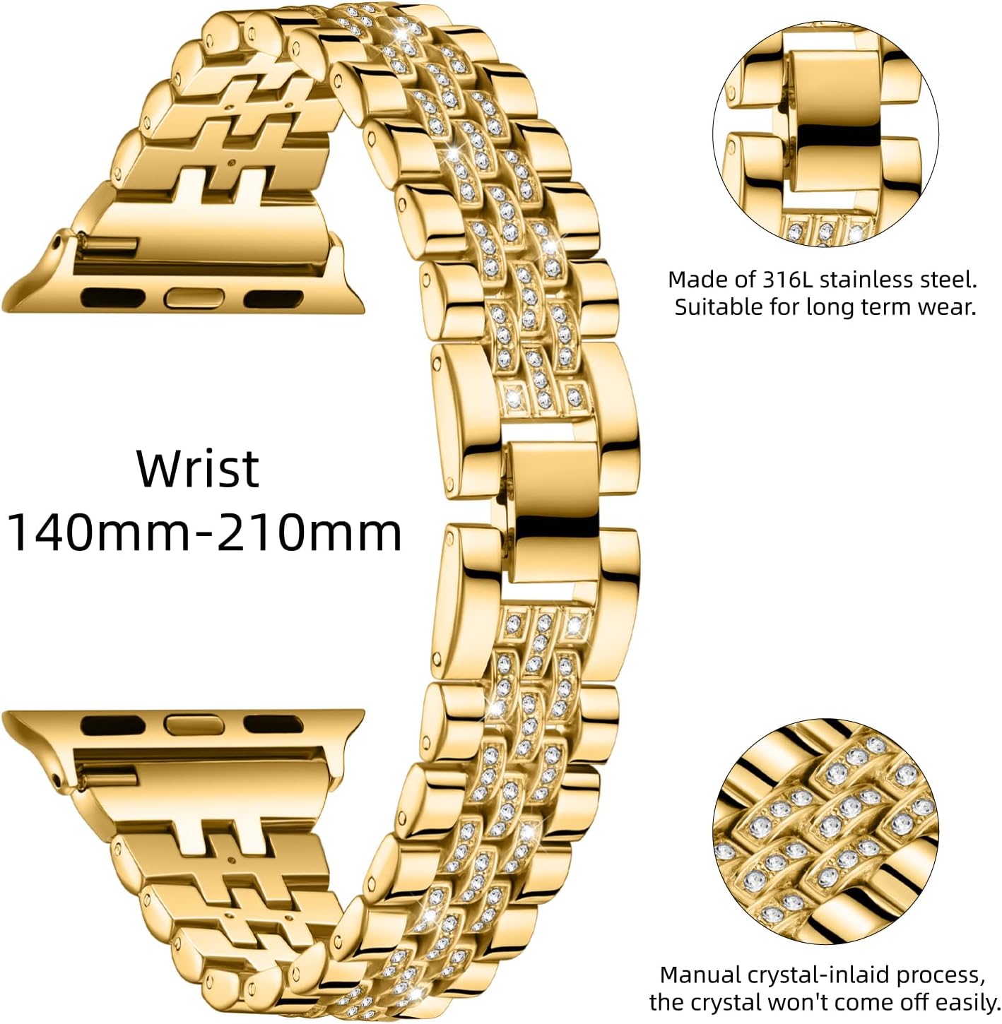 Missair Compatible con Apple Watch Band de 1.496 pulgadas, 1.575 pulgadas, 1.614 pulgadas, 1.654 pulgadas, 1.732 pulgadas, 1.772 pulgadas, Series 9