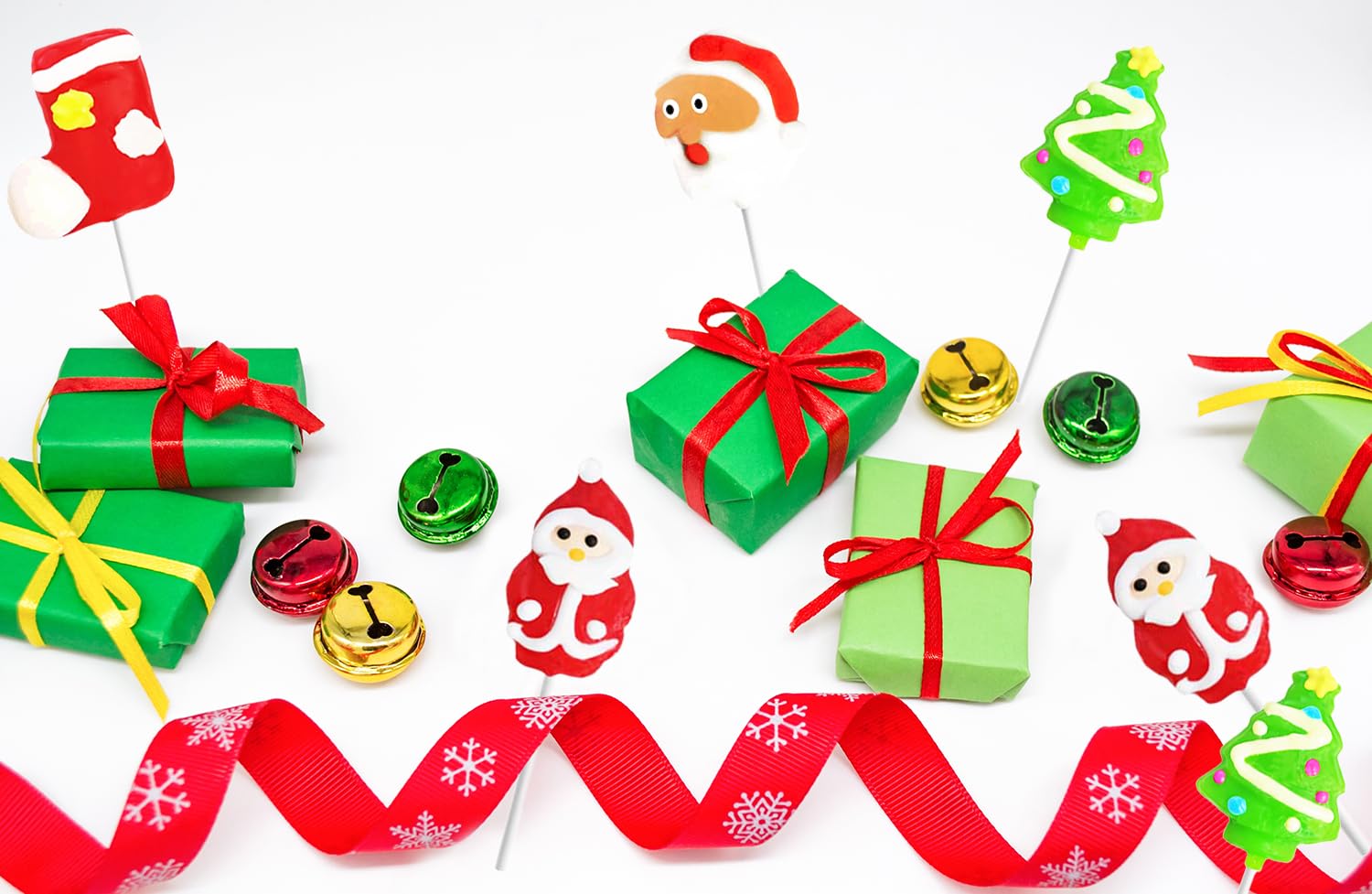 Fruidles Paleta de Navidad, Papá Noel, árbol de Navidad, paletas de bastones de caramelo, envueltas individualmente (paquete de 24)