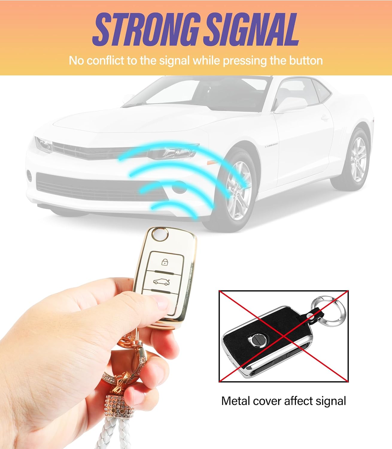 Funda brillante para llavero de automóvil, funda para llavero de automóvil, soporte protector inteligente para control remoto de automóvil, funda de