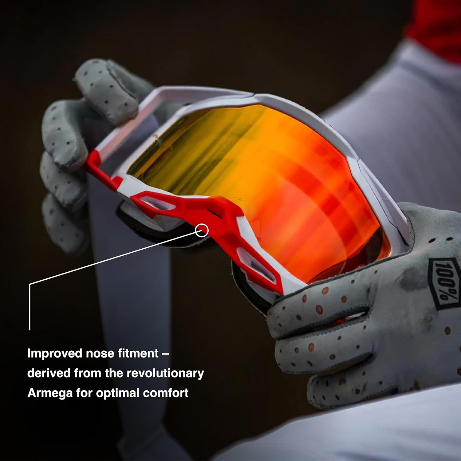 100% Racecraft 2 – Gafas protectoras para bicicleta de montaña y motocross, MX y MTB Racing (Mixos, lente transparente)